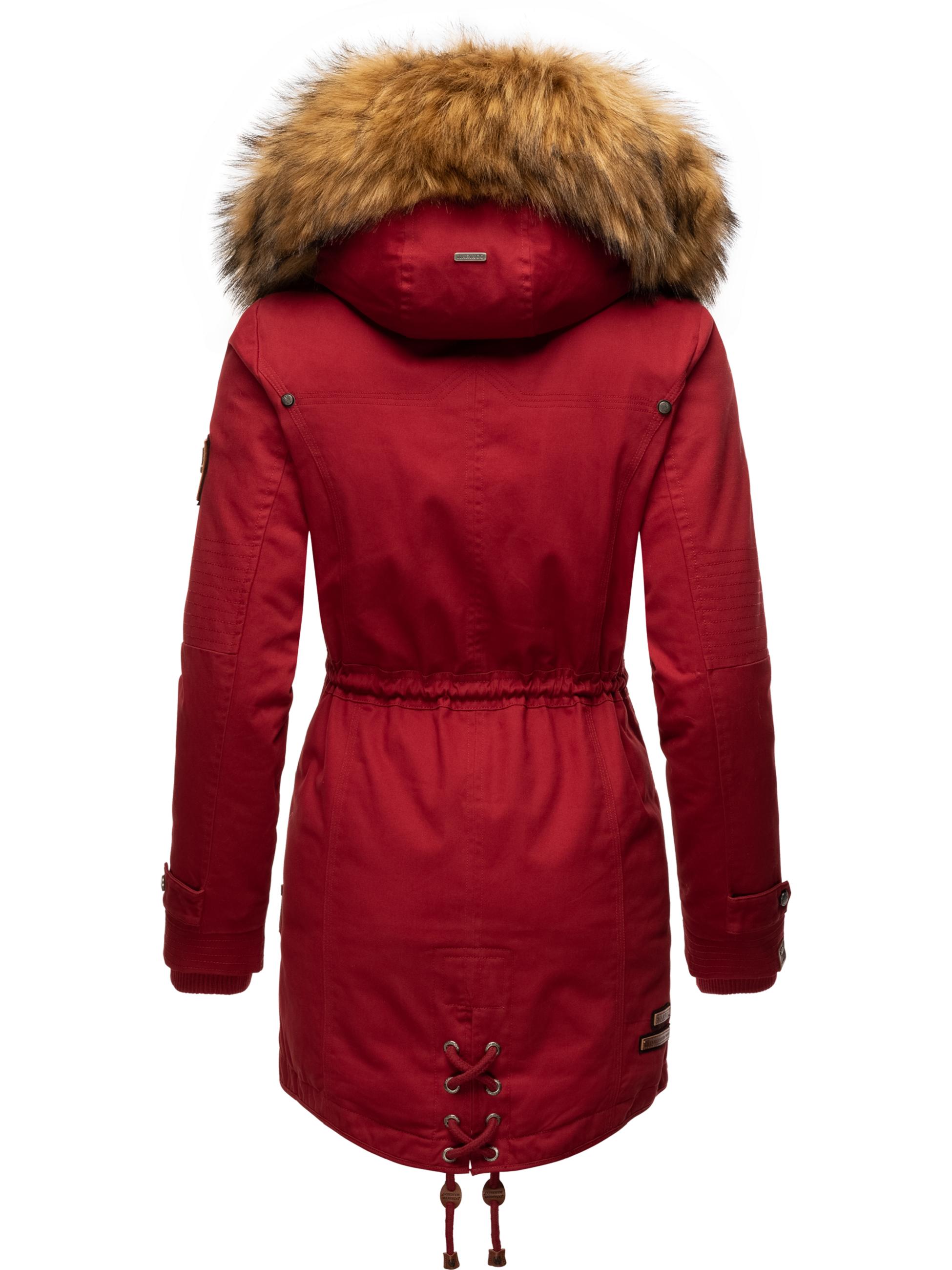 Winterparka mit abnehmbarem Kunstfell "La Viva Prc" Blood Red