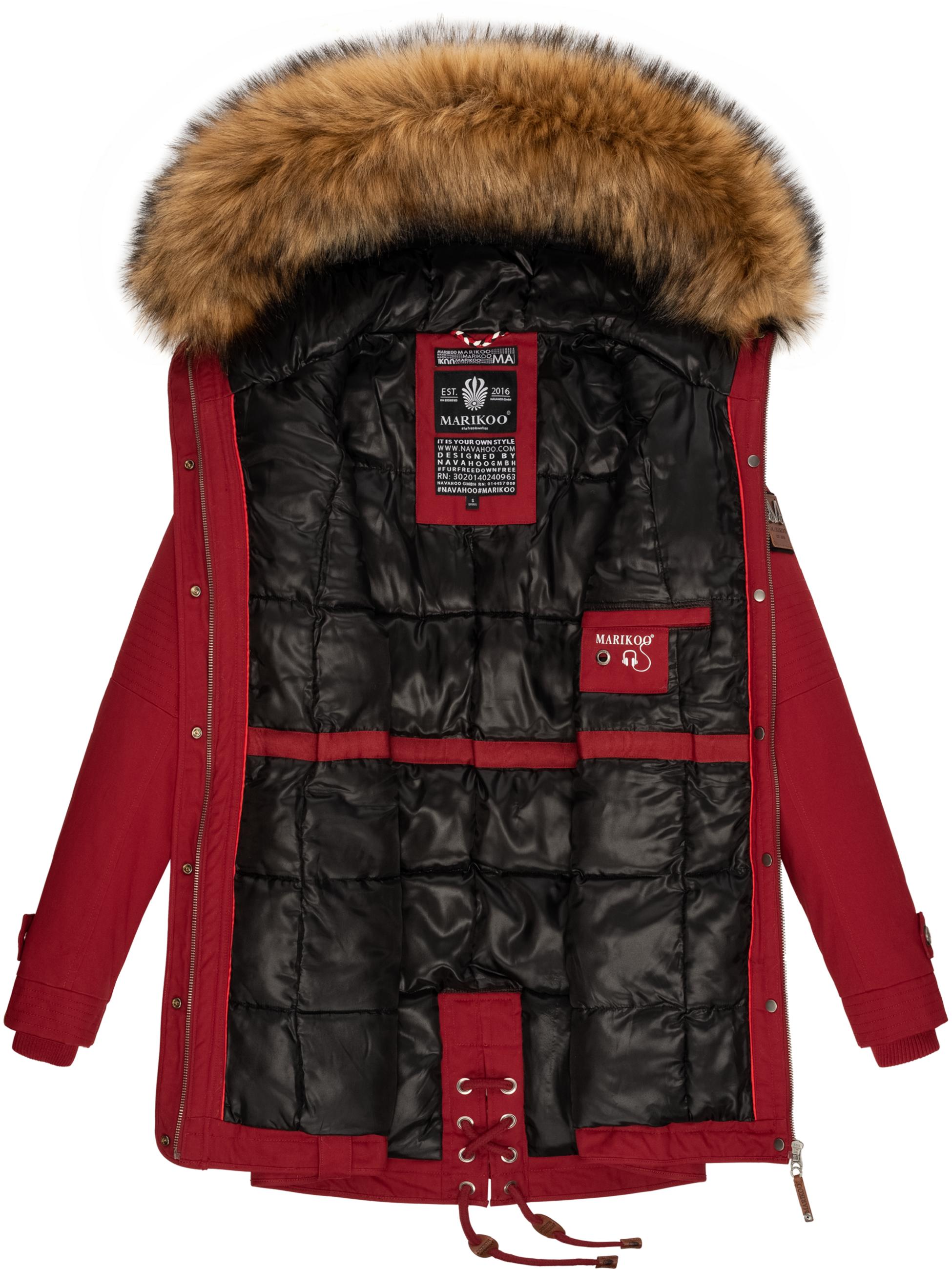 Winterparka mit abnehmbarem Kunstfell "La Viva Prc" Blood Red