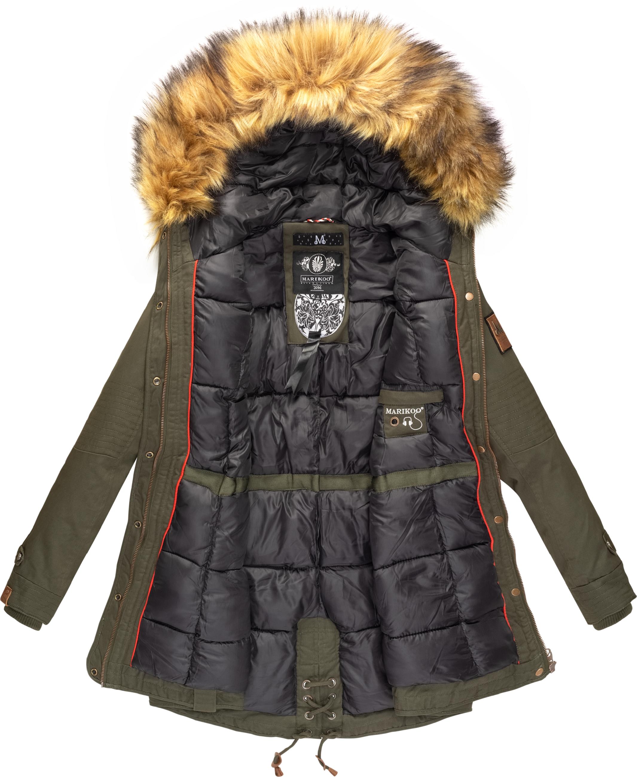 Winterparka mit abnehmbarem Kunstfell "La Viva Prc" Grün