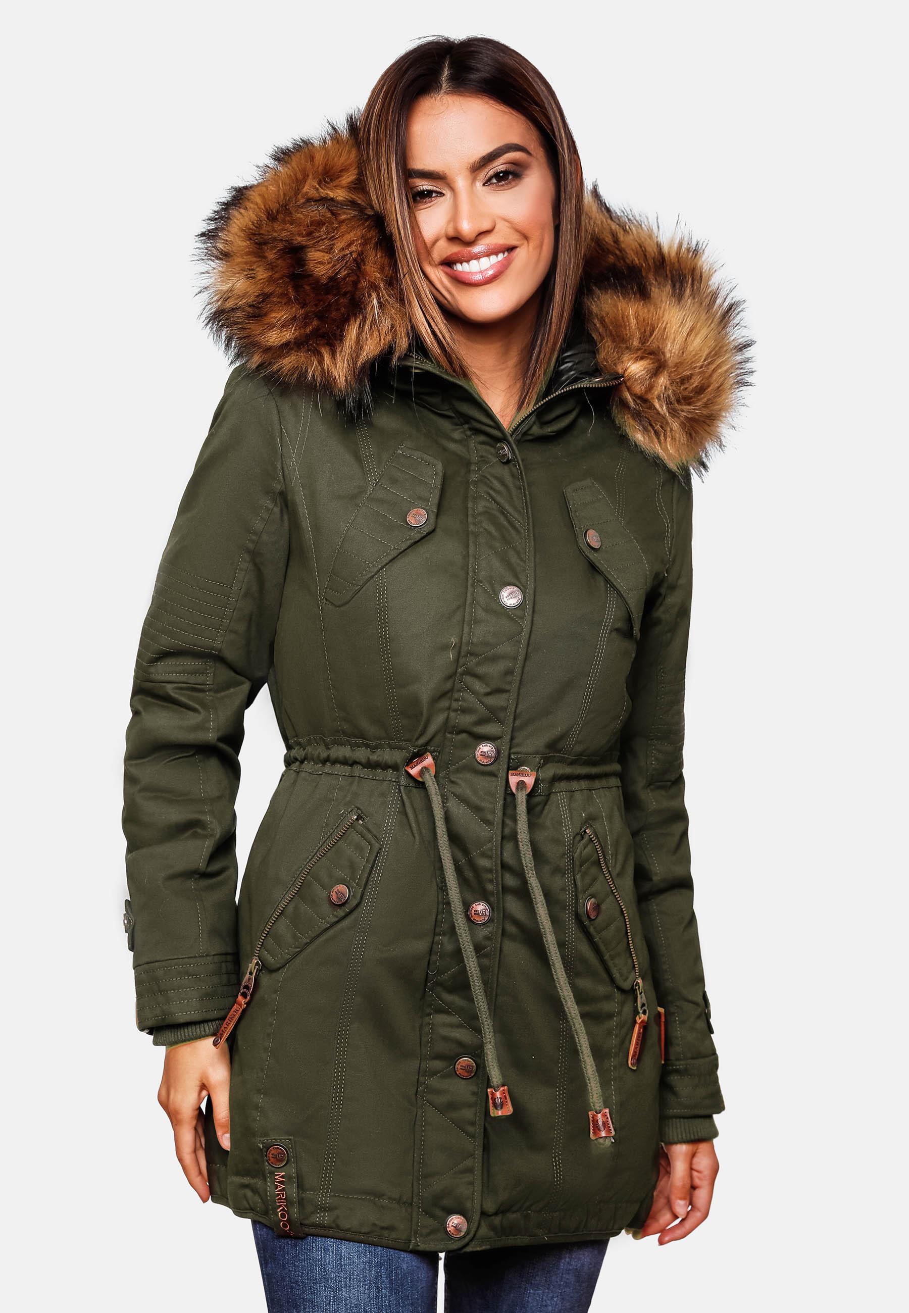 Winterparka mit abnehmbarem Kunstfell "La Viva Prc" Grün