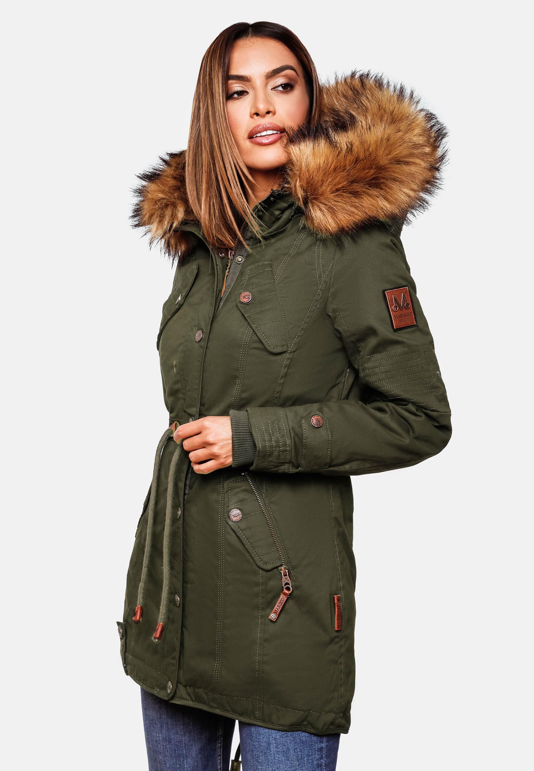 Winterparka mit abnehmbarem Kunstfell "La Viva Prc" Grün