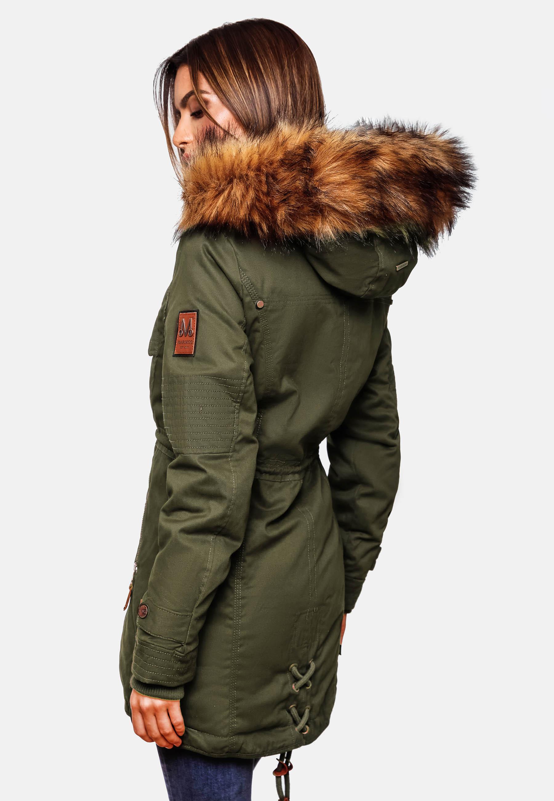 Winterparka mit abnehmbarem Kunstfell "La Viva Prc" Grün