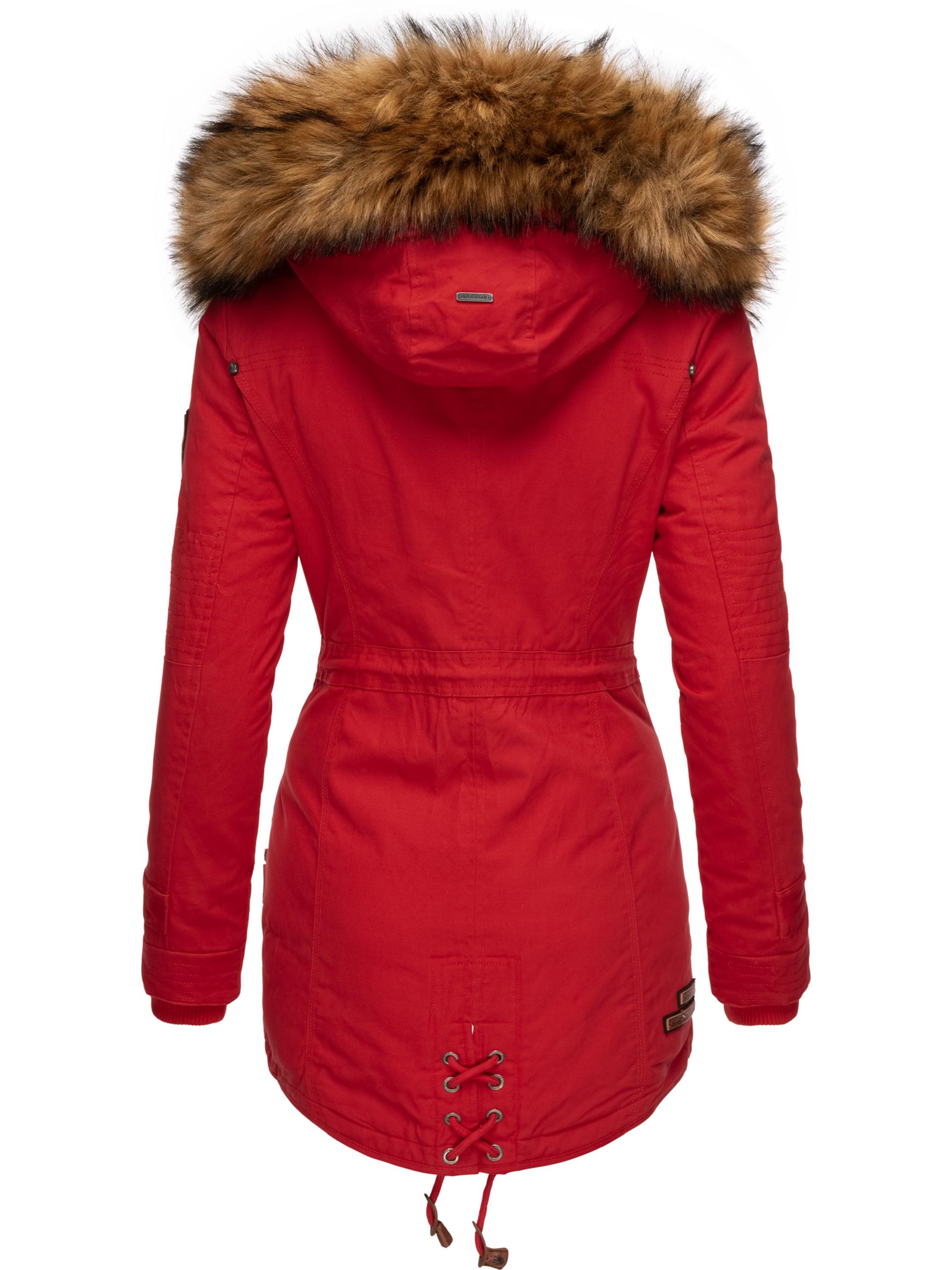 Winterparka mit abnehmbarem Kunstfell "La Viva Prc" Rot