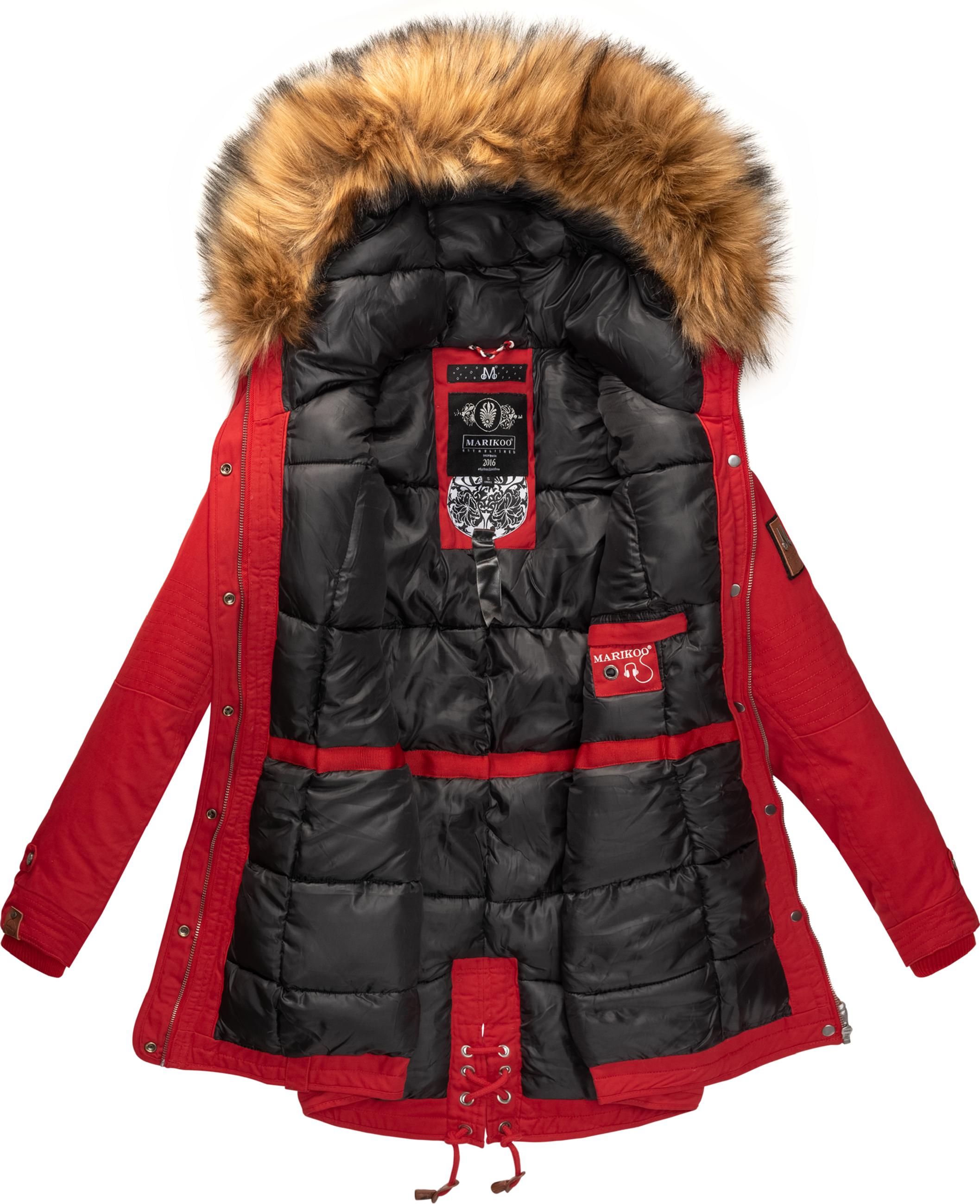 Winterparka mit abnehmbarem Kunstfell "La Viva Prc" Rot