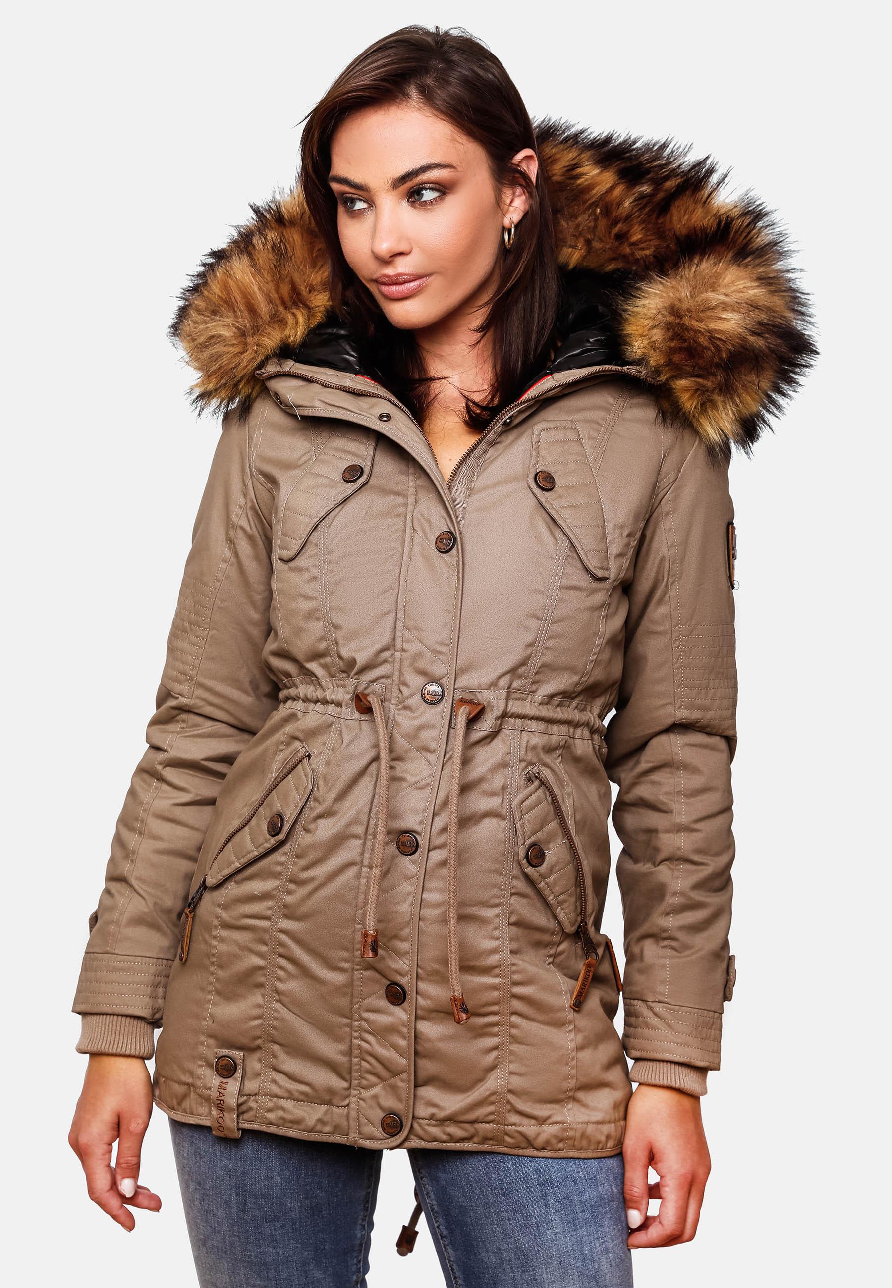 Winterparka mit abnehmbarem Kunstfell "La Viva Prc" Taupe Grey