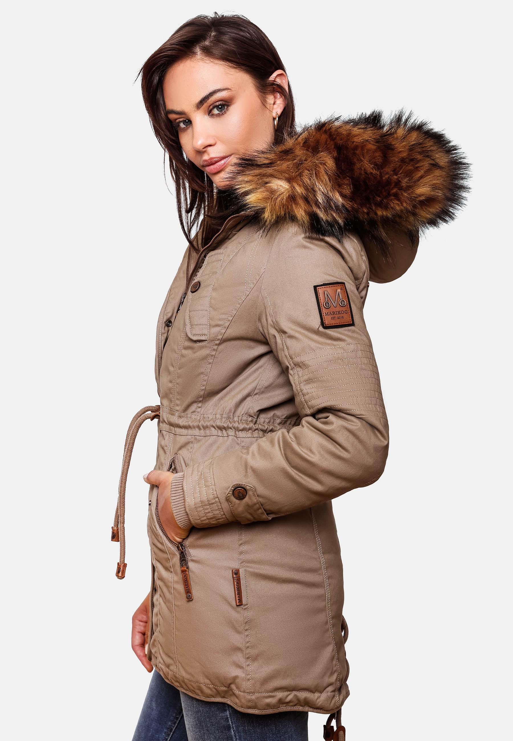 Winterparka mit abnehmbarem Kunstfell "La Viva Prc" Taupe Grey