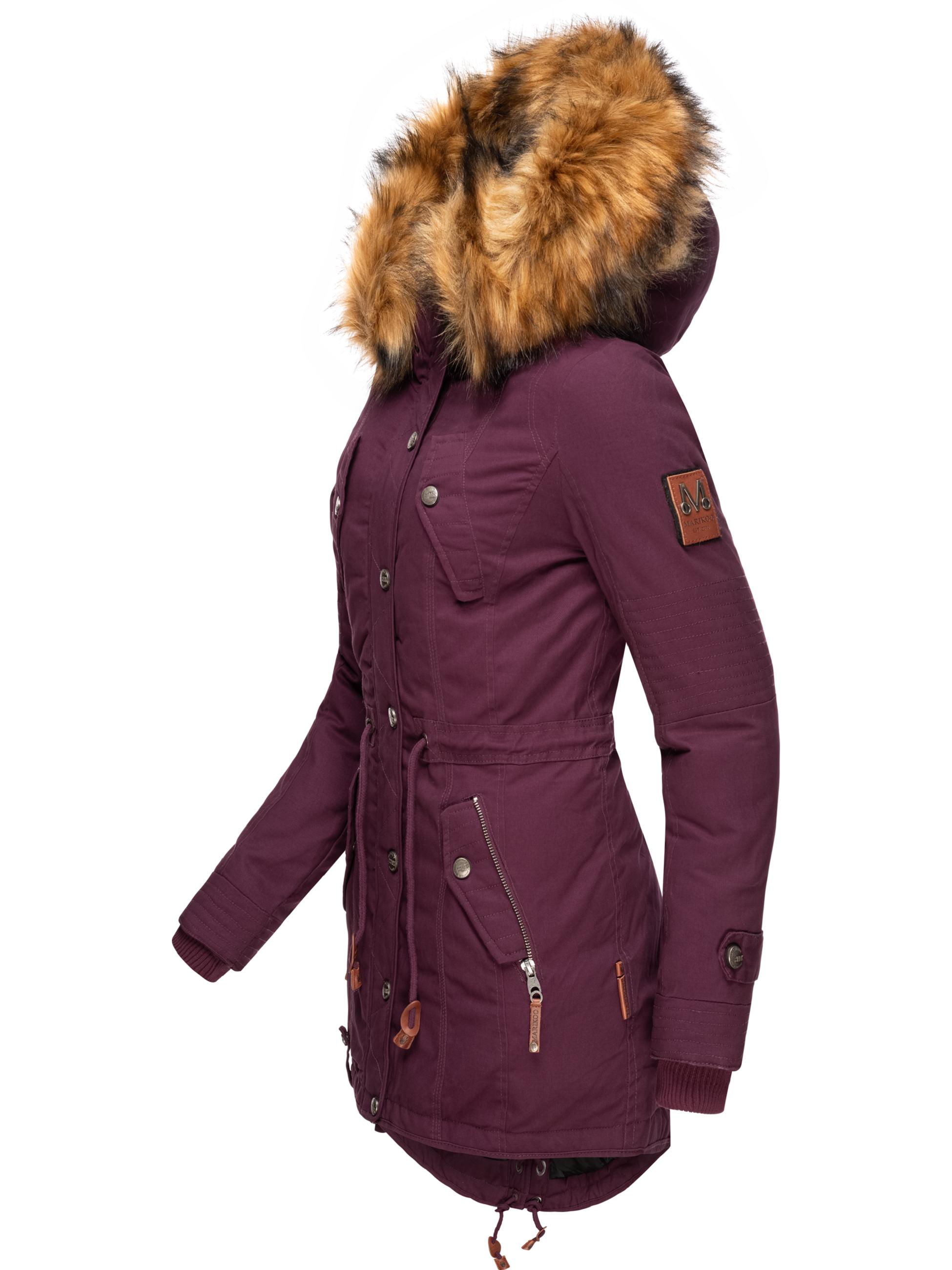 Winterparka mit abnehmbarem Kunstfell "La Viva Prc" Weinrot