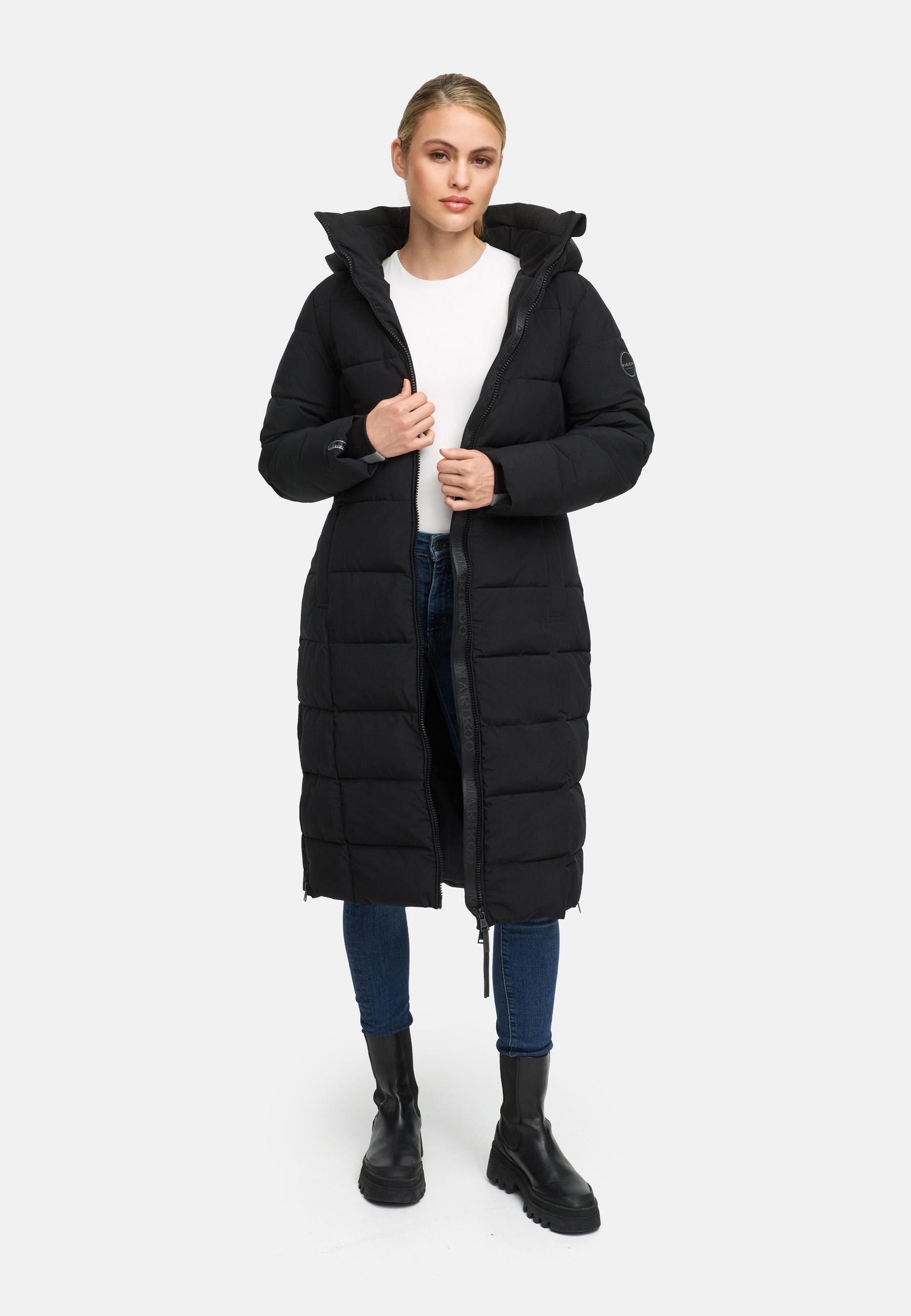 Winter Steppmantel mit Kapuze "Lanitaa XVI" Black