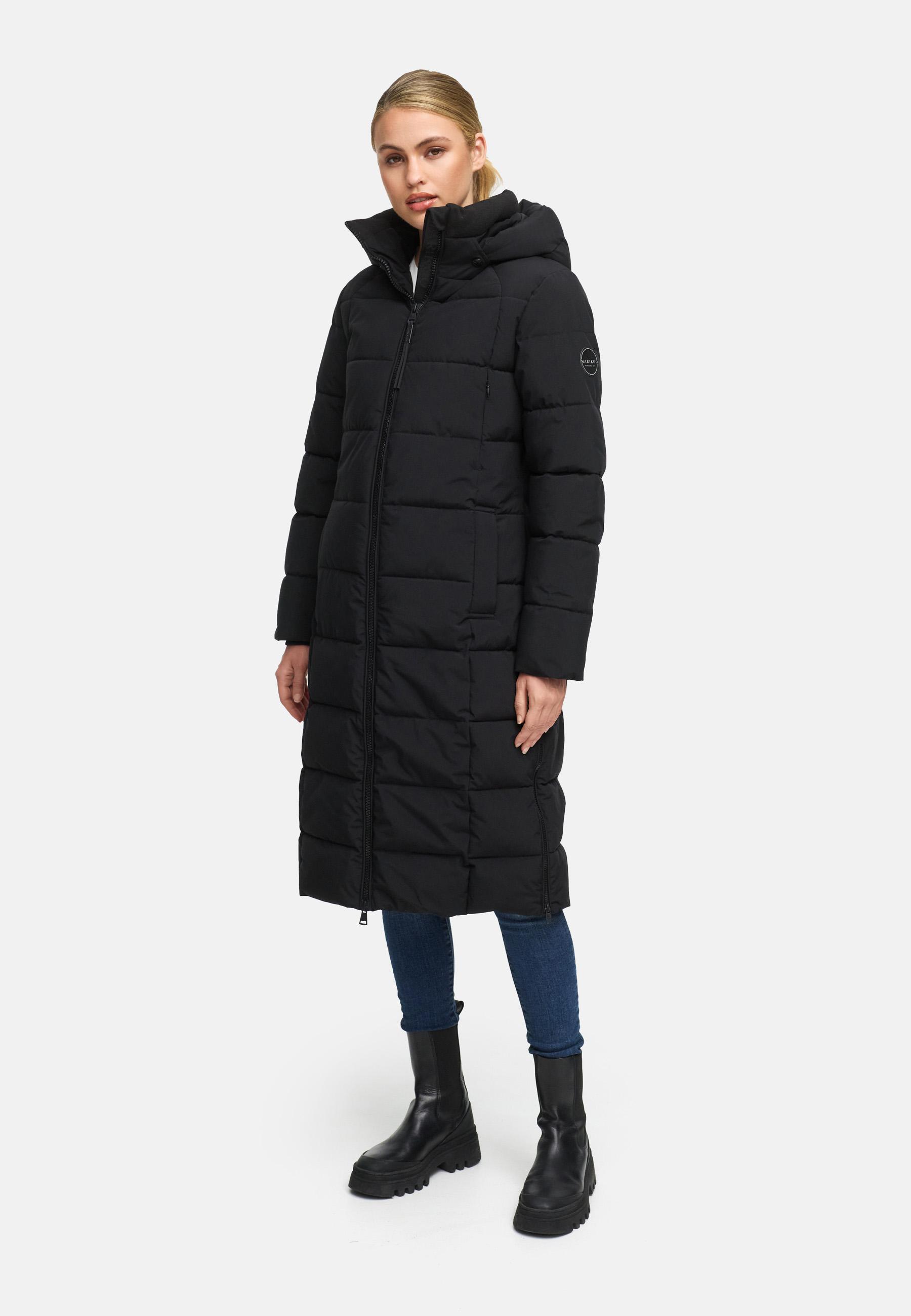 Winter Steppmantel mit Kapuze "Lanitaa XVI" Black
