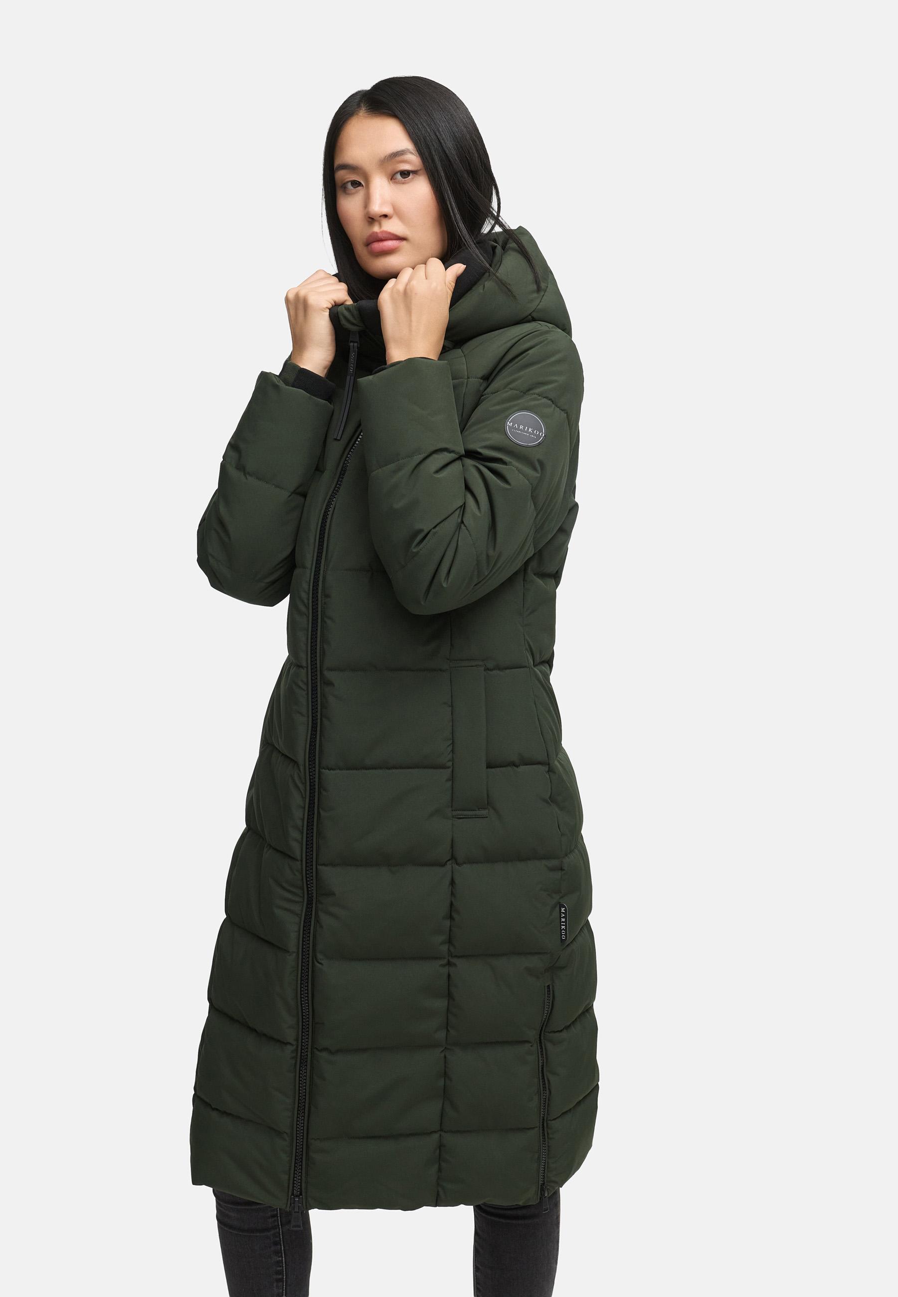 Winter Steppmantel mit Kapuze "Lanitaa XVI" Dark Olive