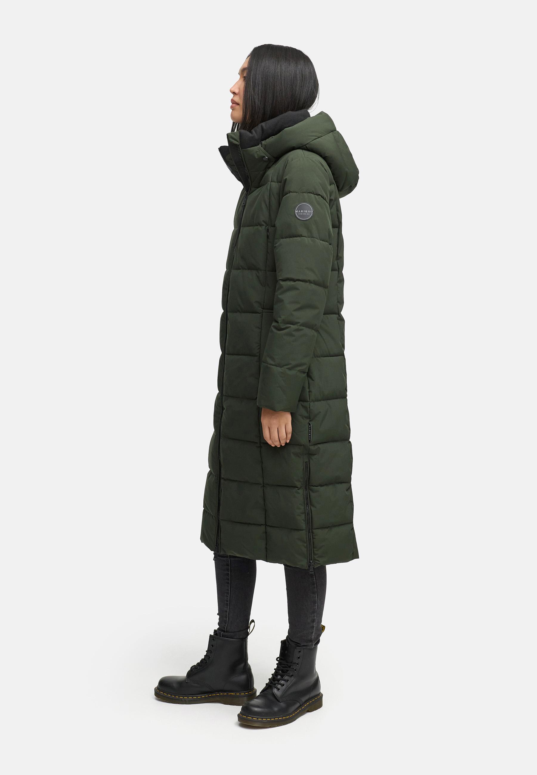 Winter Steppmantel mit Kapuze "Lanitaa XVI" Dark Olive