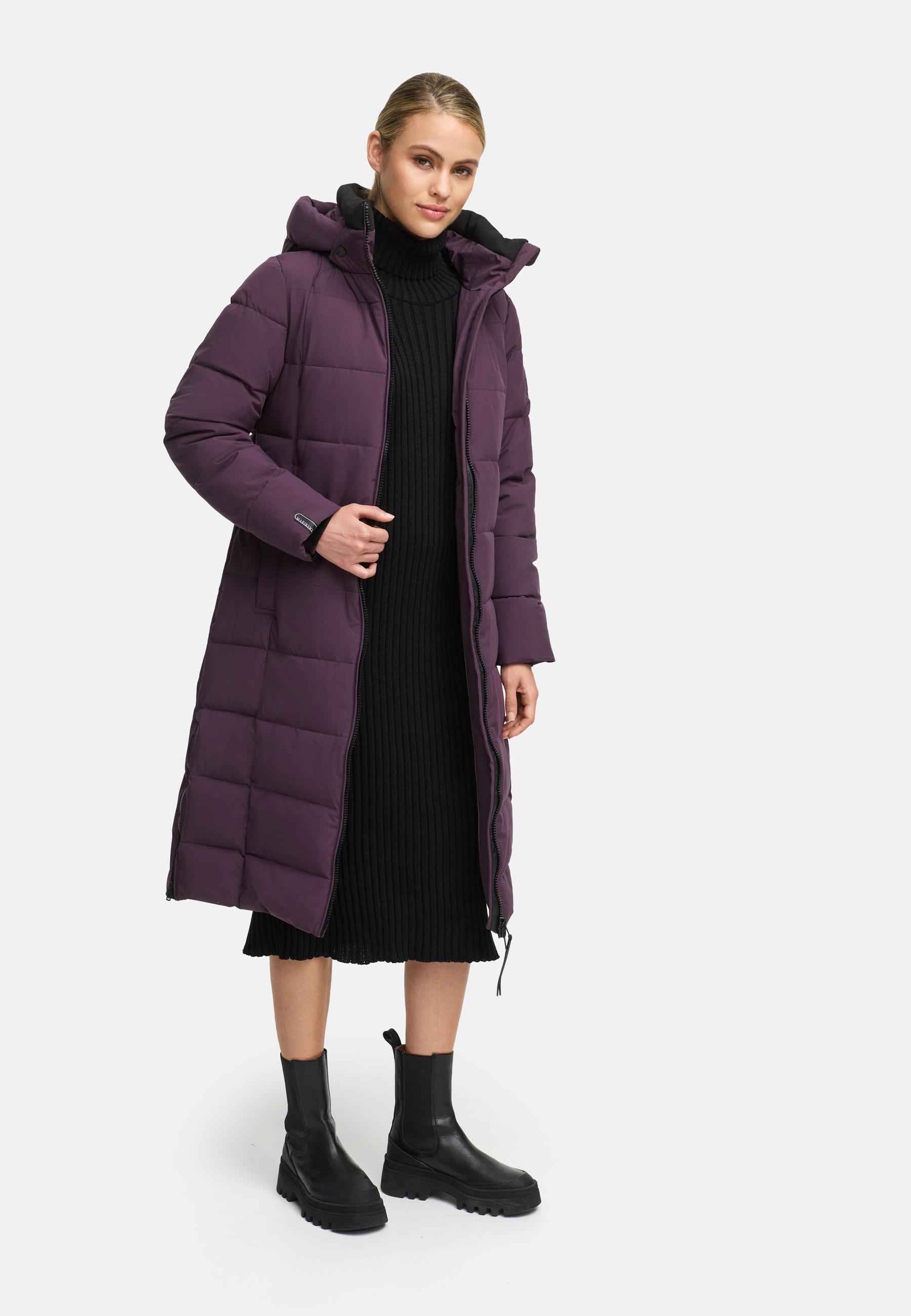 Winter Steppmantel mit Kapuze "Lanitaa XVI" Dusty Plum