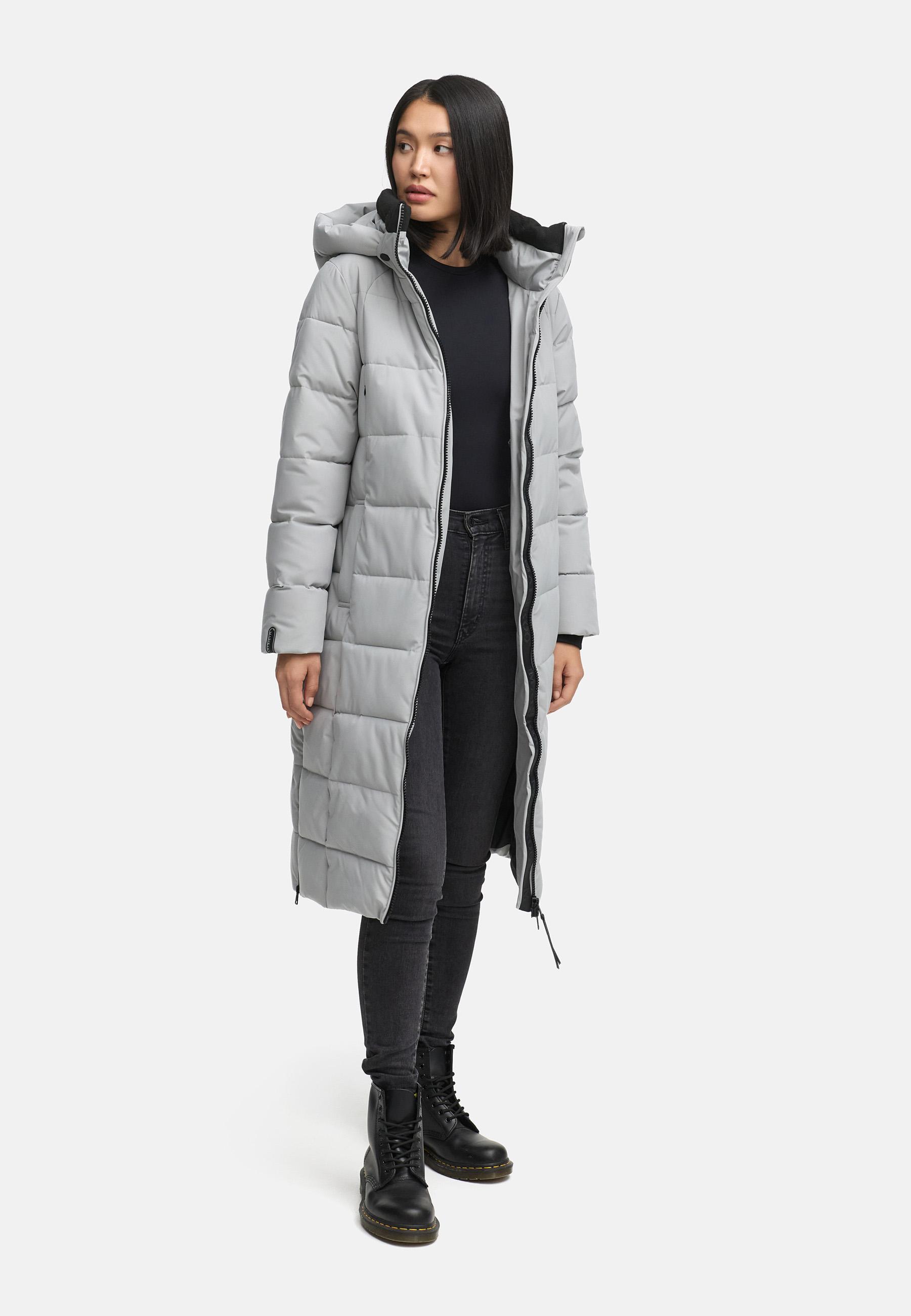Winter Steppmantel mit Kapuze "Lanitaa XVI" Grey