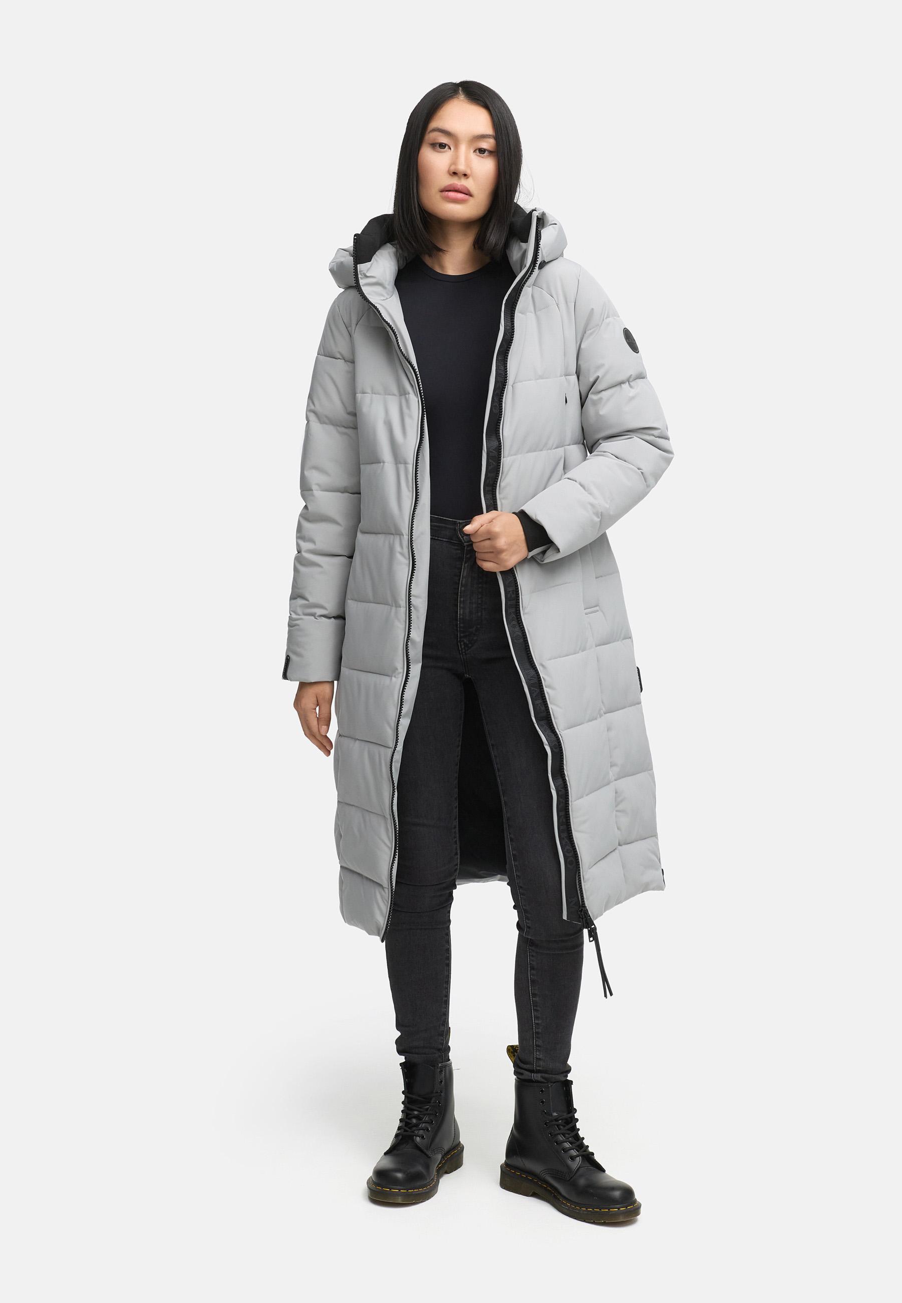 Winter Steppmantel mit Kapuze "Lanitaa XVI" Grey