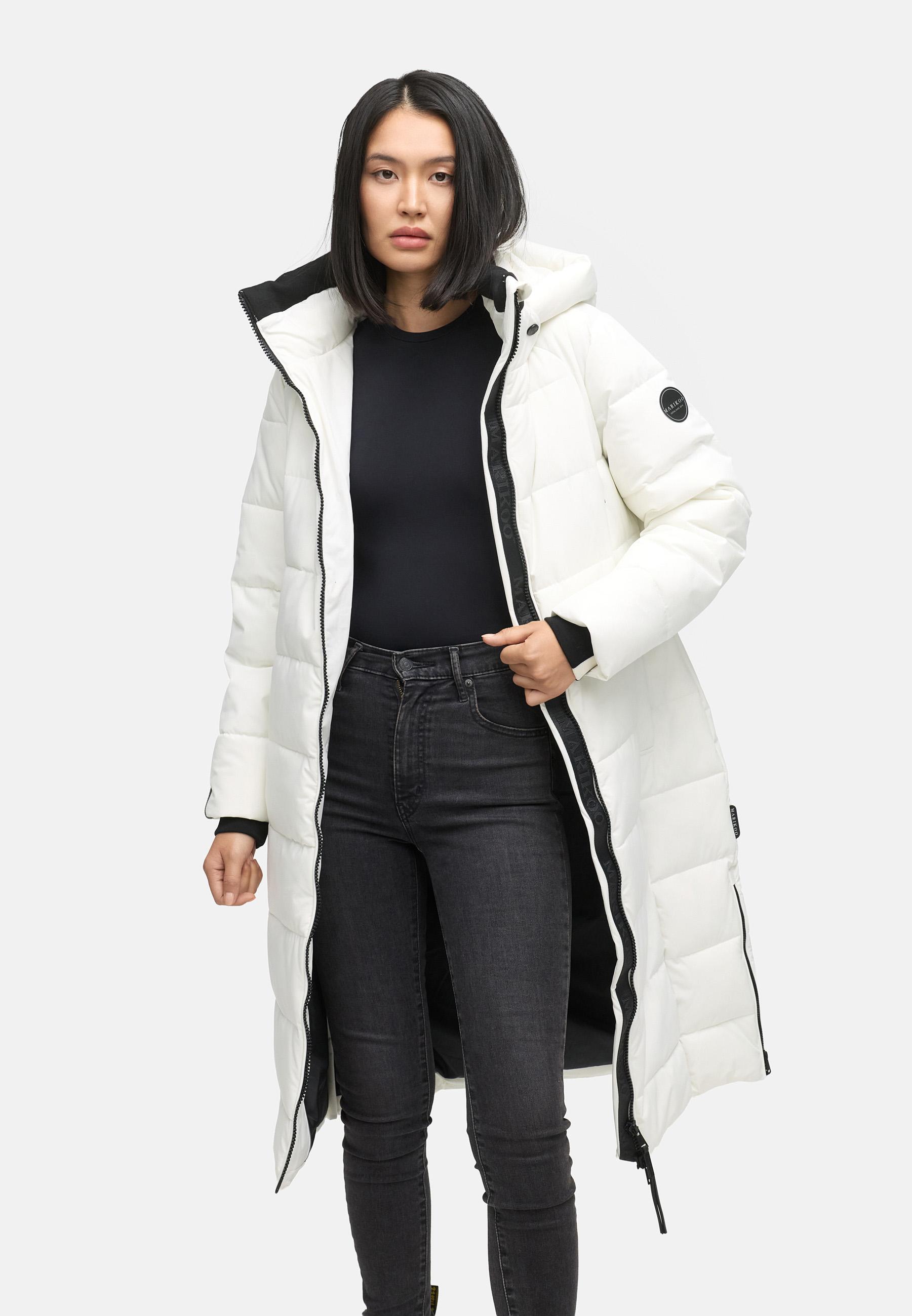 Winter Steppmantel mit Kapuze "Lanitaa XVI" Offwhite