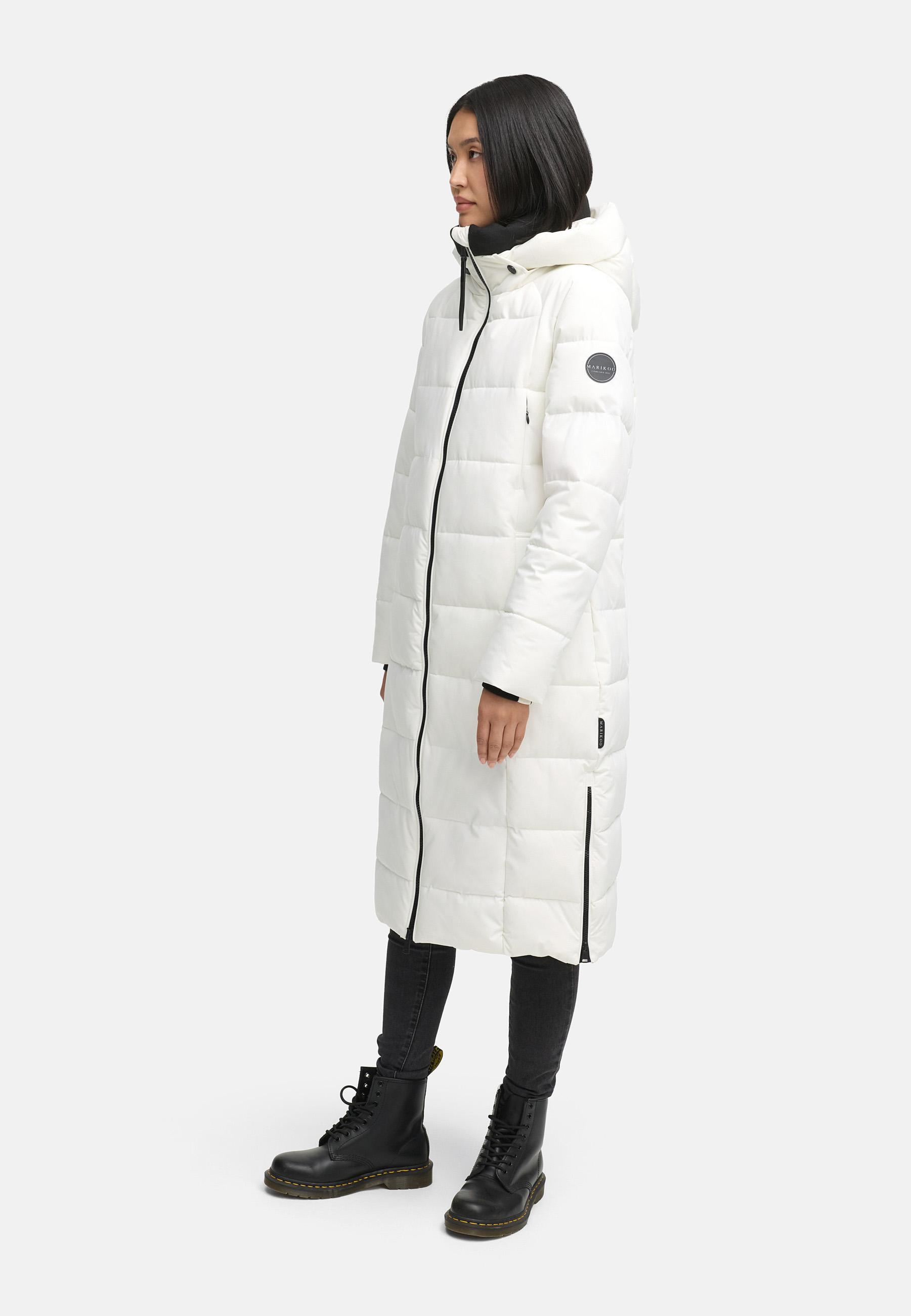 Winter Steppmantel mit Kapuze "Lanitaa XVI" Offwhite