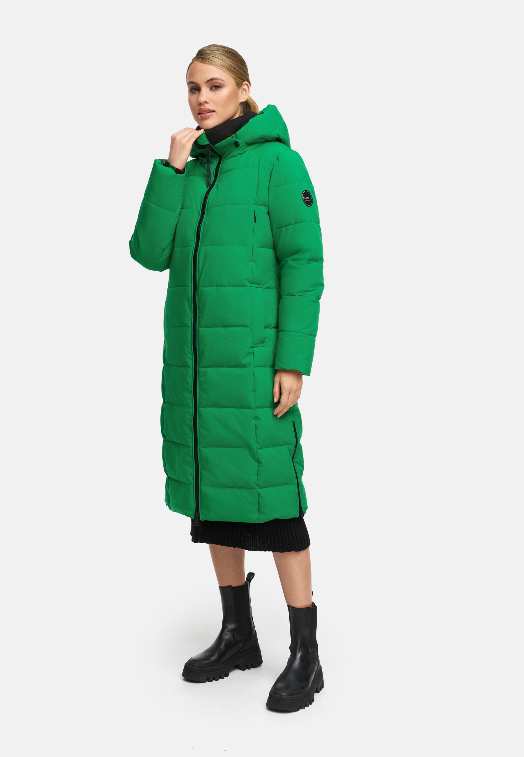 Winter Steppmantel mit Kapuze "Lanitaa XVI" Smaragd Green