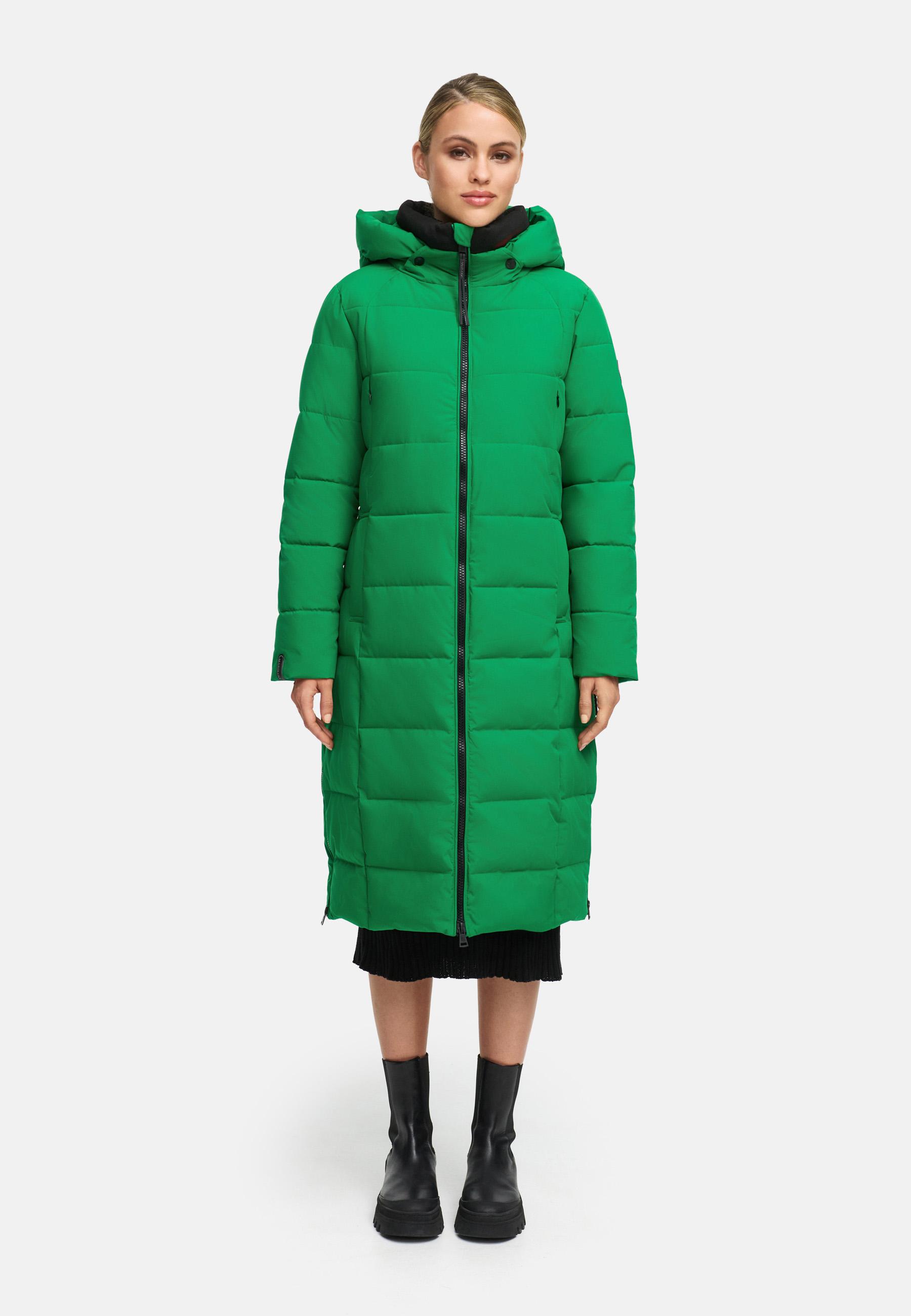 Winter Steppmantel mit Kapuze "Lanitaa XVI" Smaragd Green