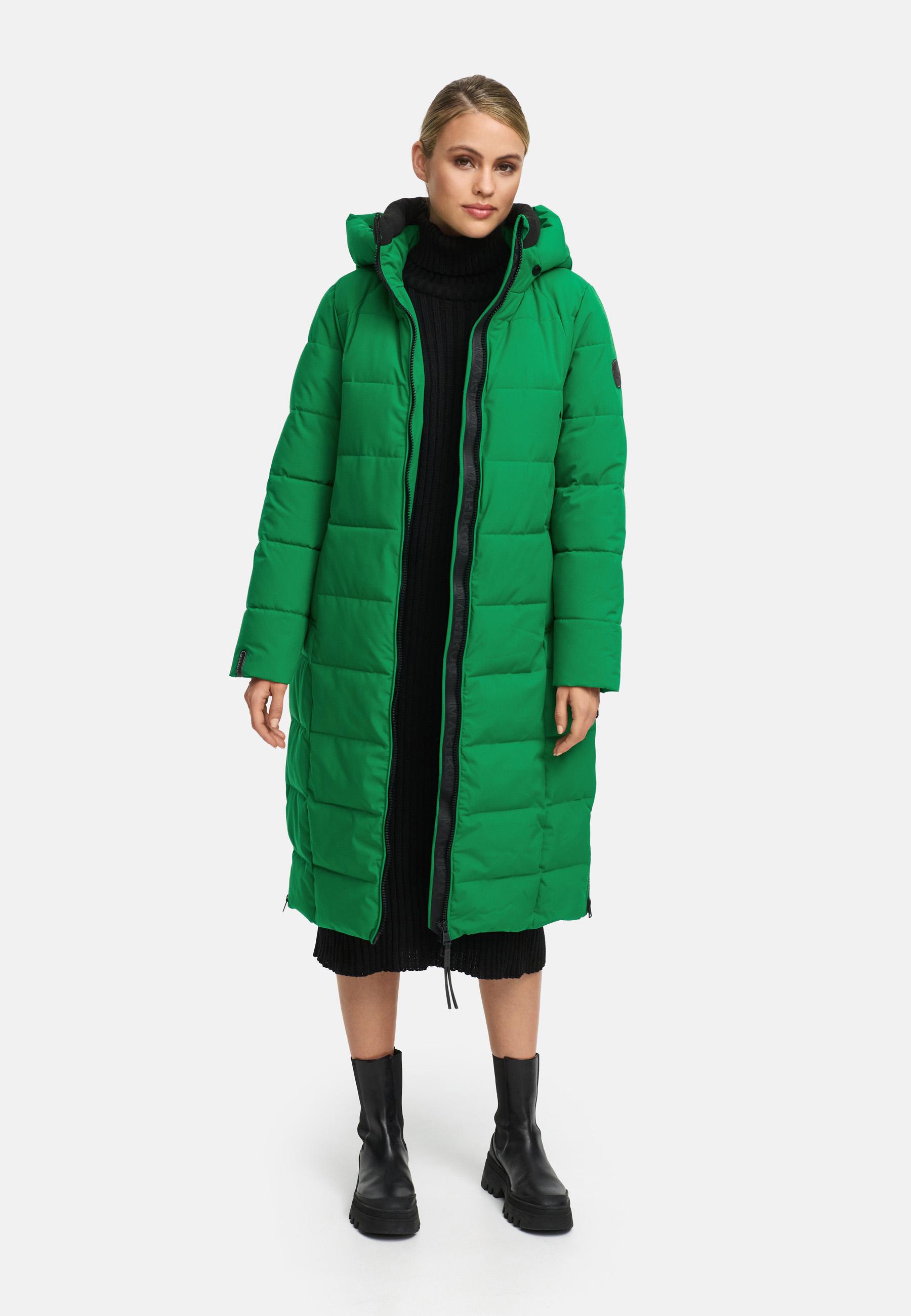 Winter Steppmantel mit Kapuze "Lanitaa XVI" Smaragd Green