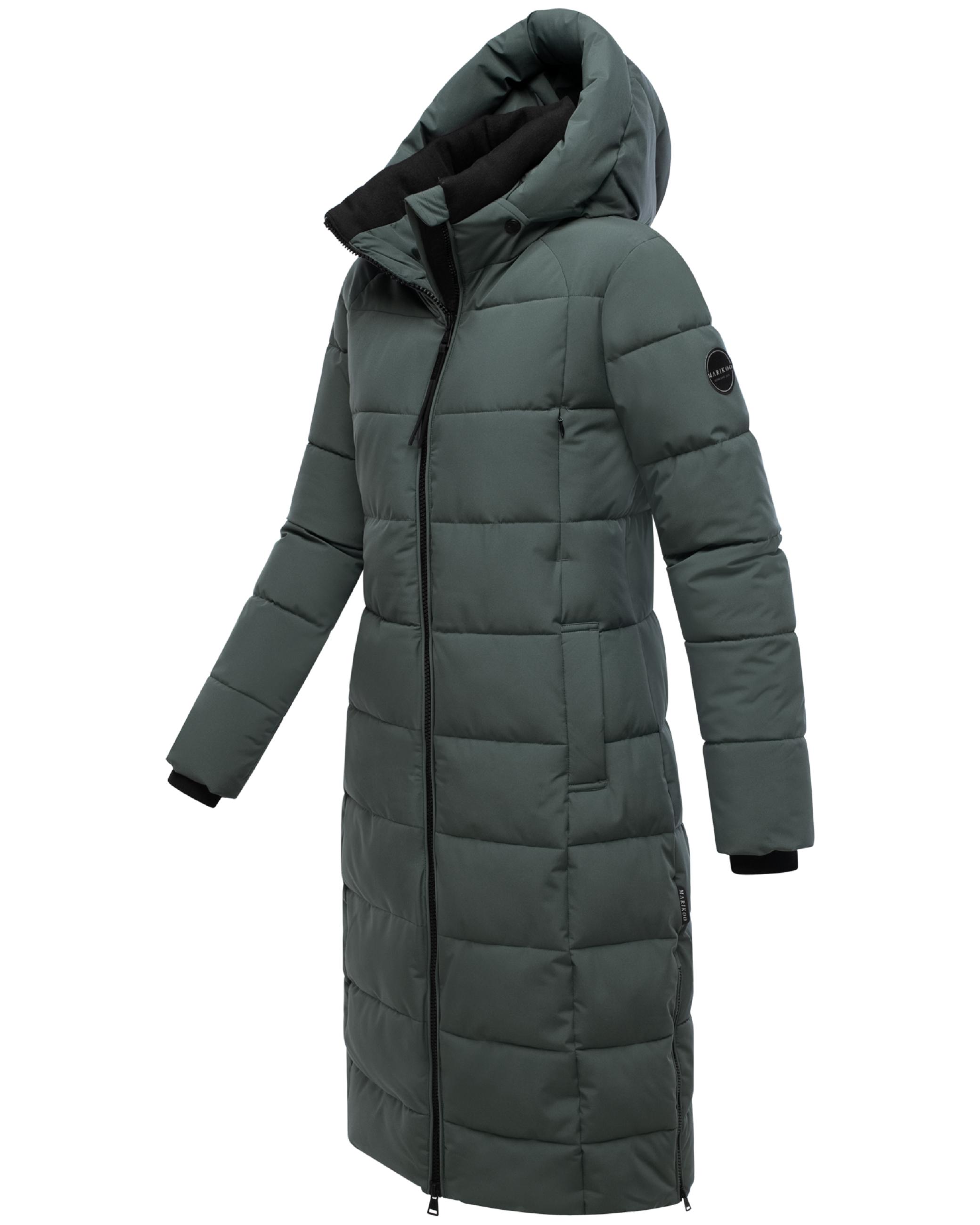 Winter Steppmantel mit Kapuze "Lanitaa XVI" Stone Green