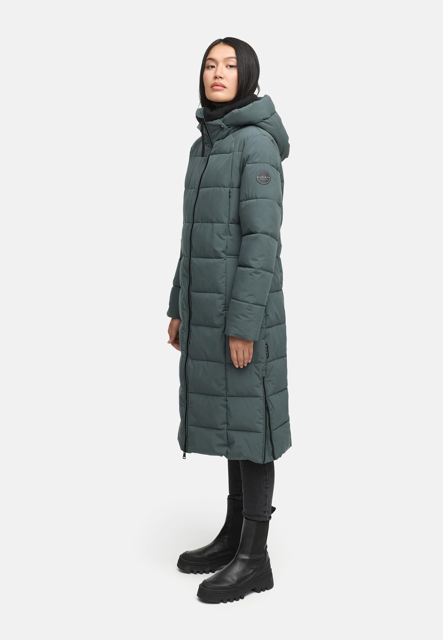 Winter Steppmantel mit Kapuze "Lanitaa XVI" Stone Green