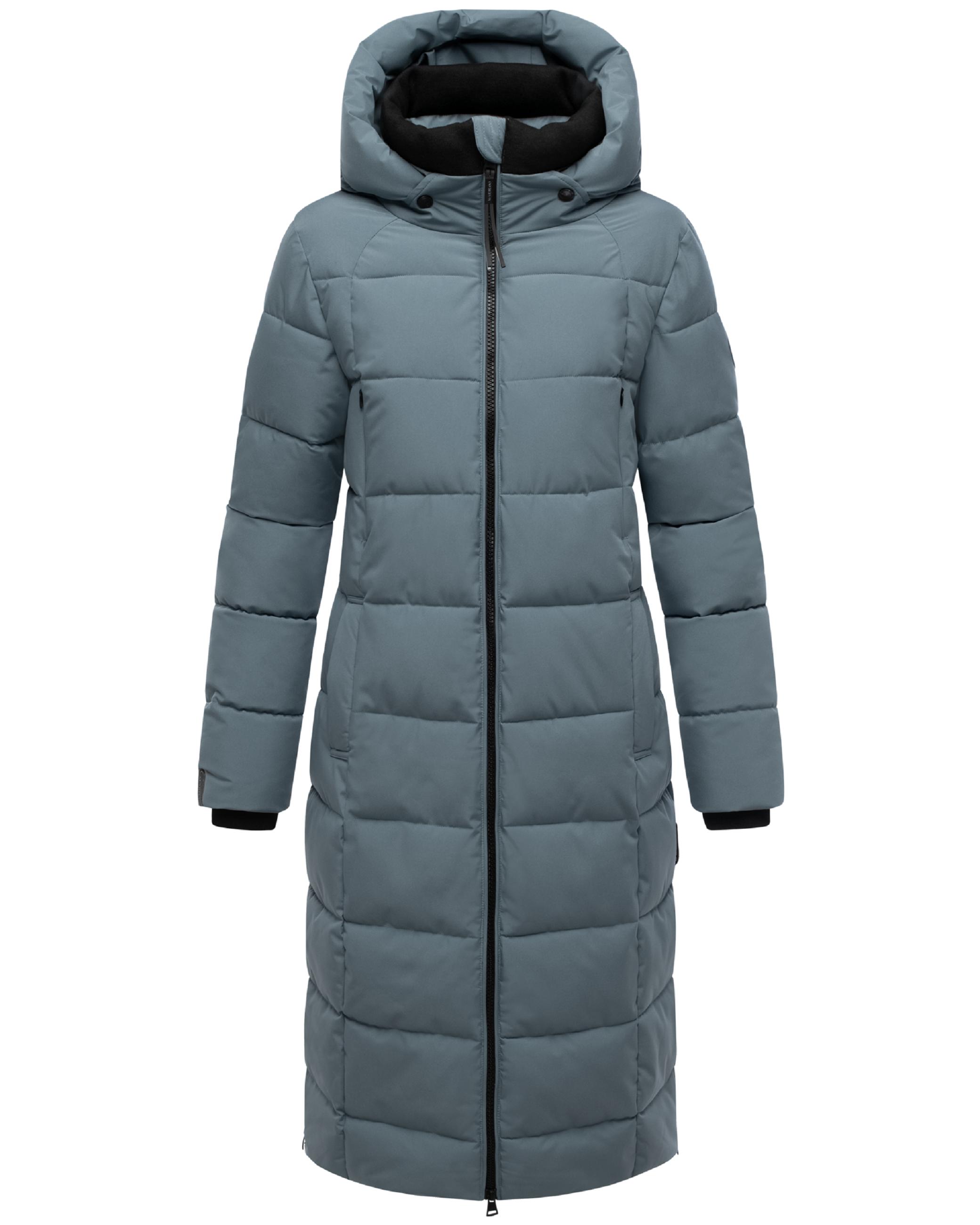 Winter Steppmantel mit Kapuze "Lanitaa XVI" Stormy Blue