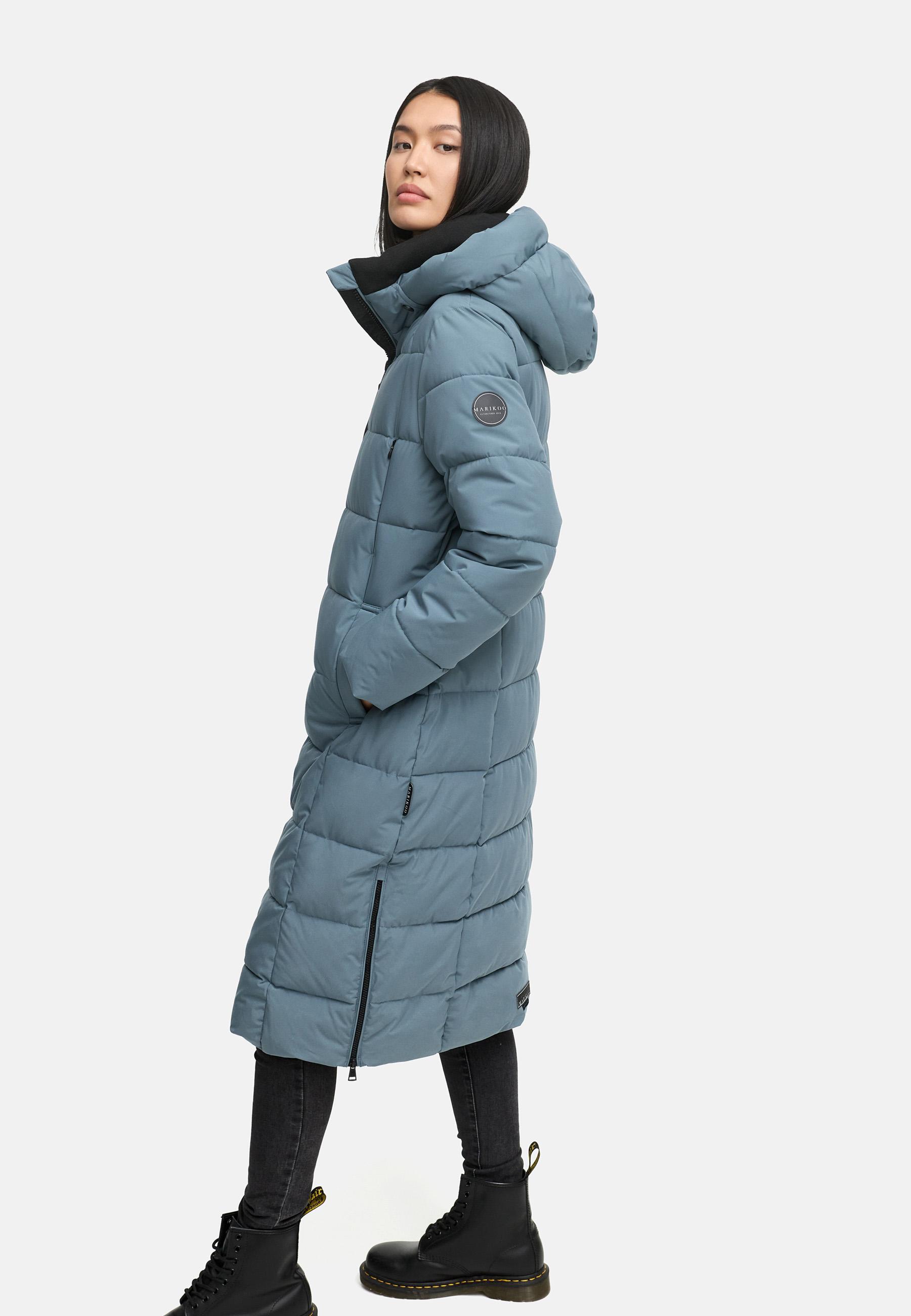 Winter Steppmantel mit Kapuze "Lanitaa XVI" Stormy Blue