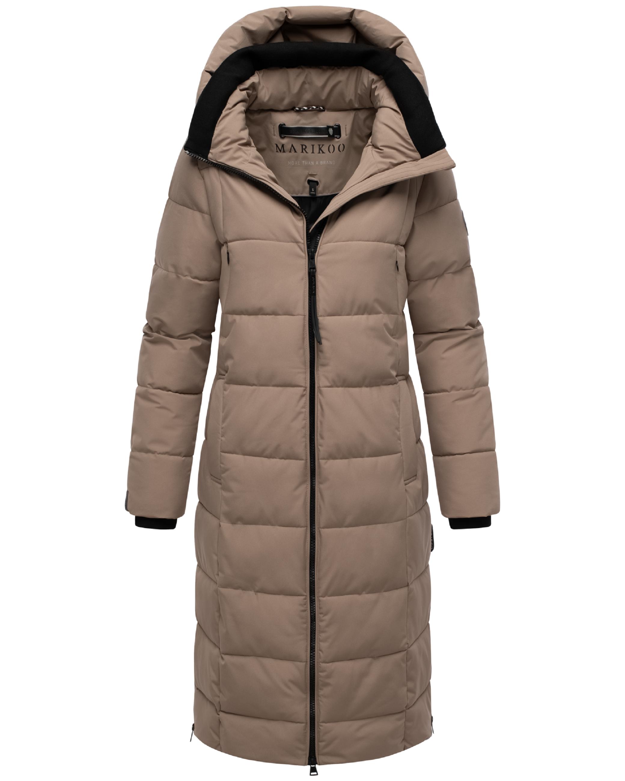 Winter Steppmantel mit Kapuze "Lanitaa XVI" Taupe Grey