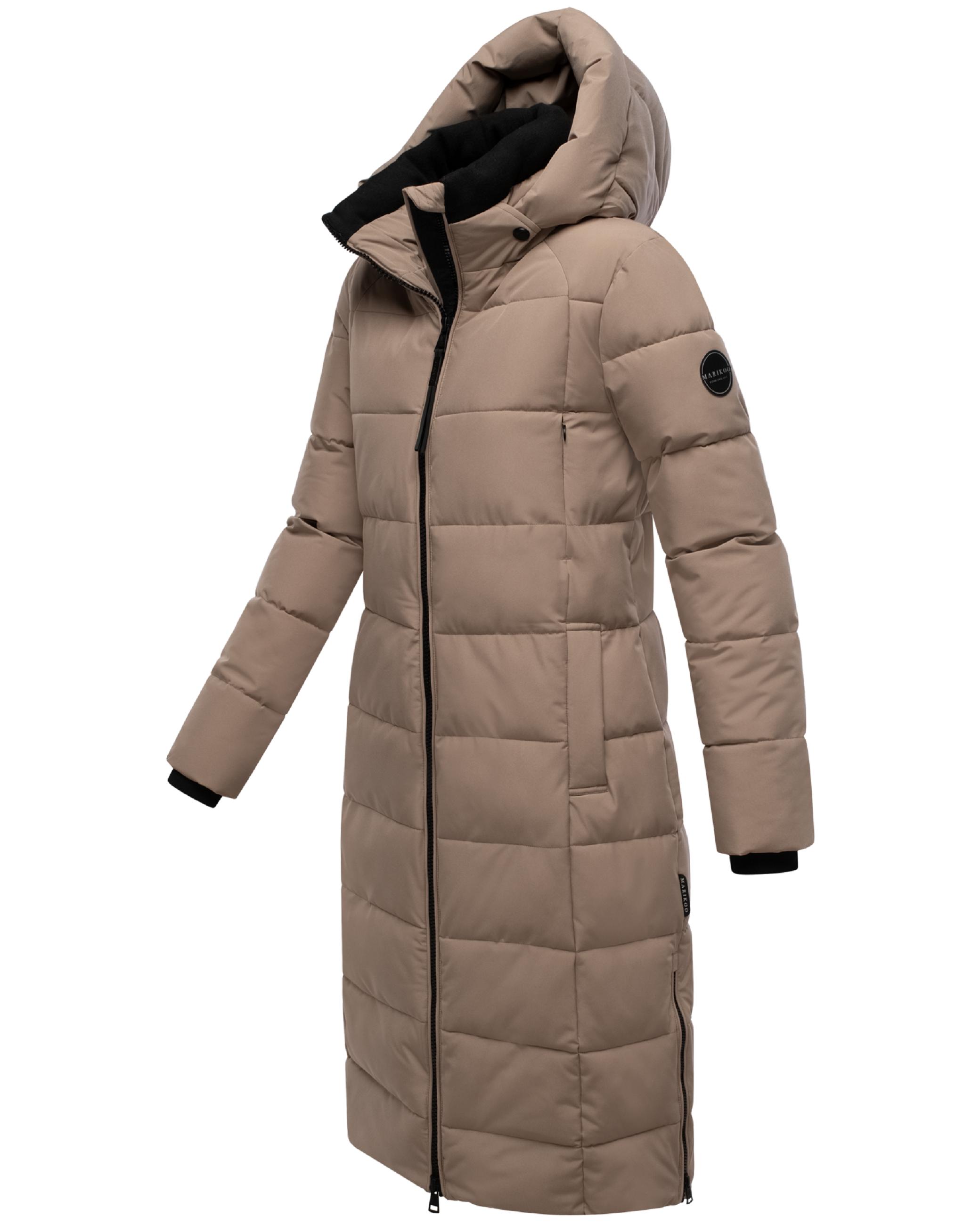 Winter Steppmantel mit Kapuze "Lanitaa XVI" Taupe Grey