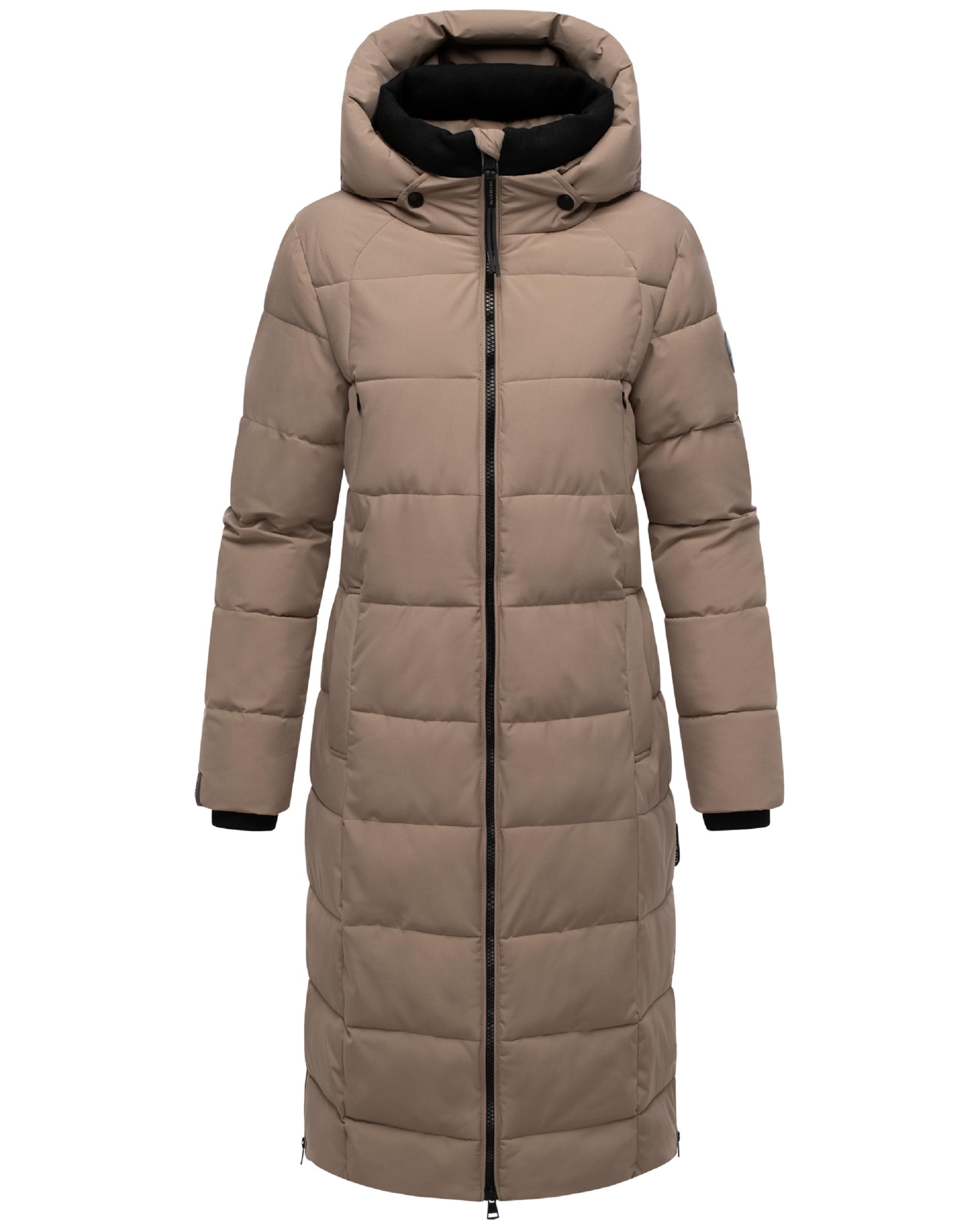 Winter Steppmantel mit Kapuze "Lanitaa XVI" Taupe Grey