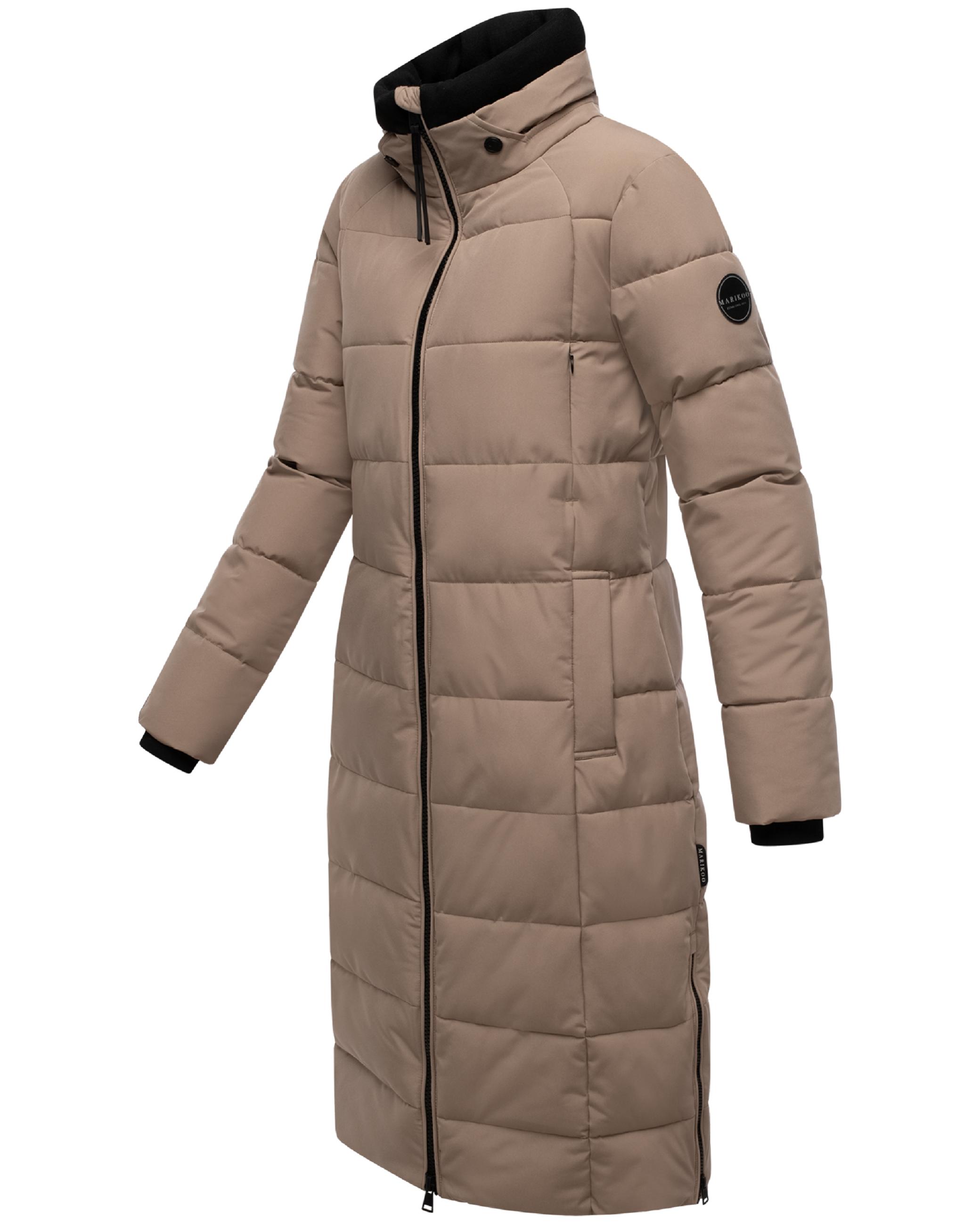 Winter Steppmantel mit Kapuze "Lanitaa XVI" Taupe Grey