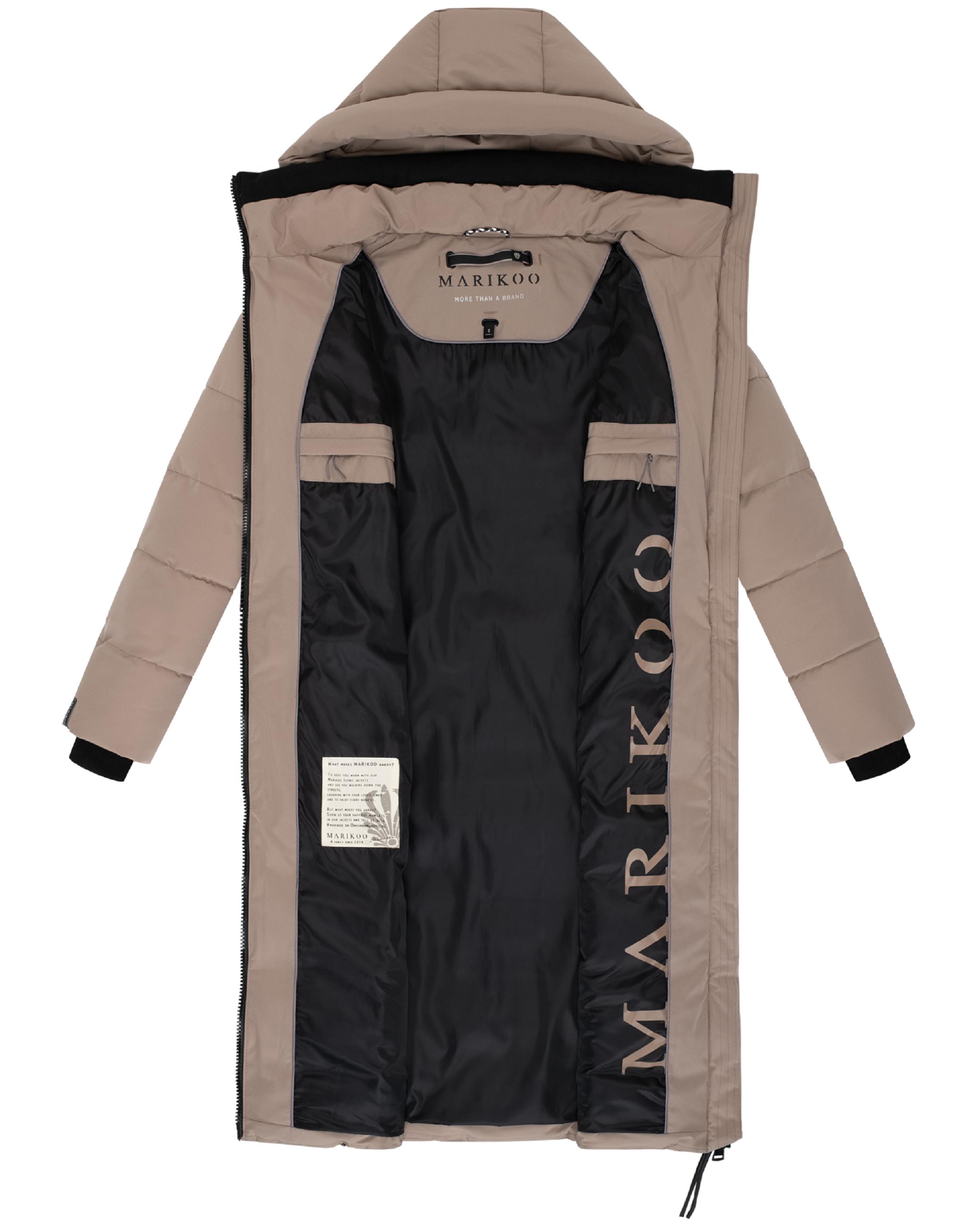 Winter Steppmantel mit Kapuze "Lanitaa XVI" Taupe Grey
