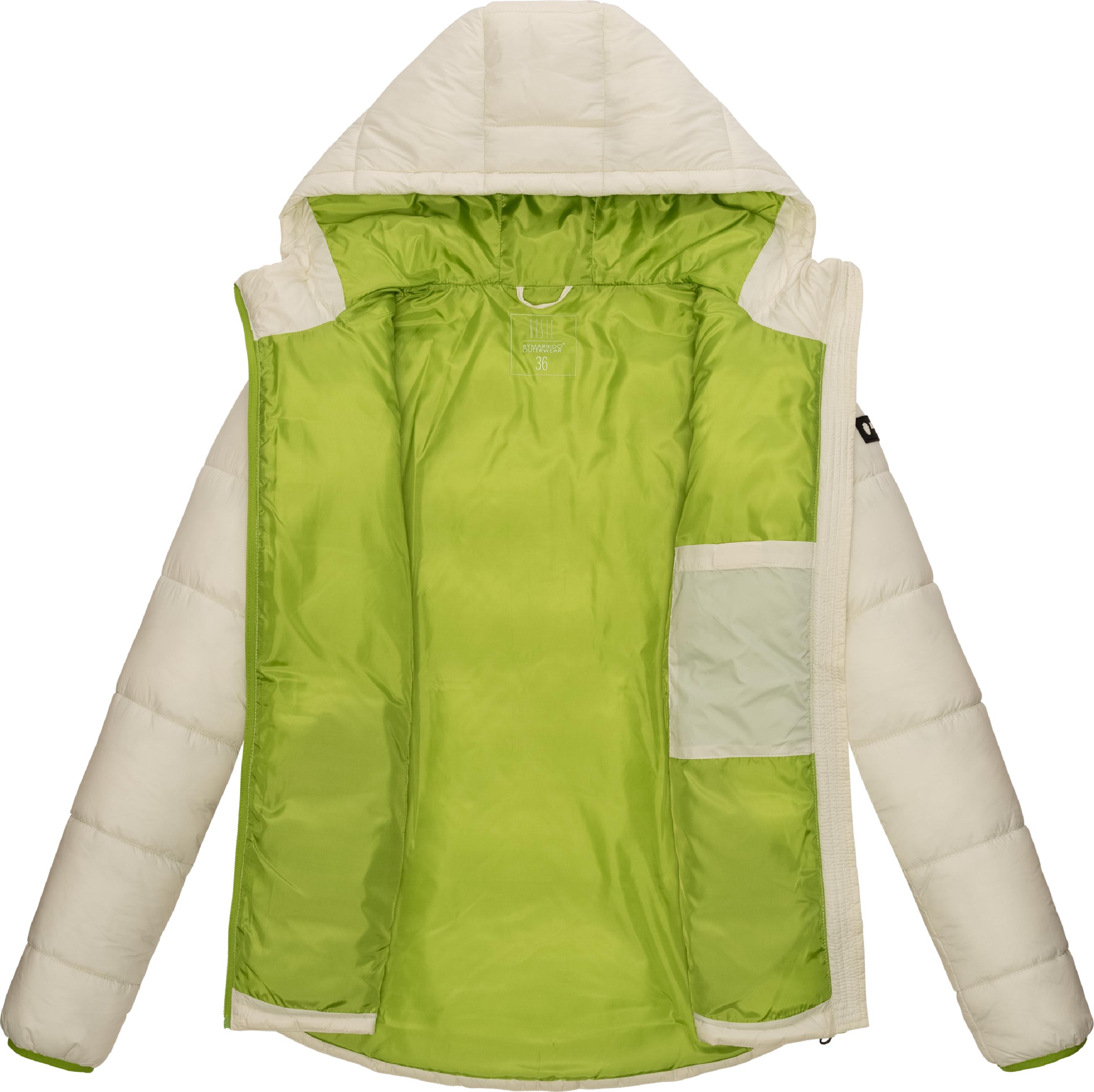 Winter Steppjacke mit Kapuze "Leandraa" Off White