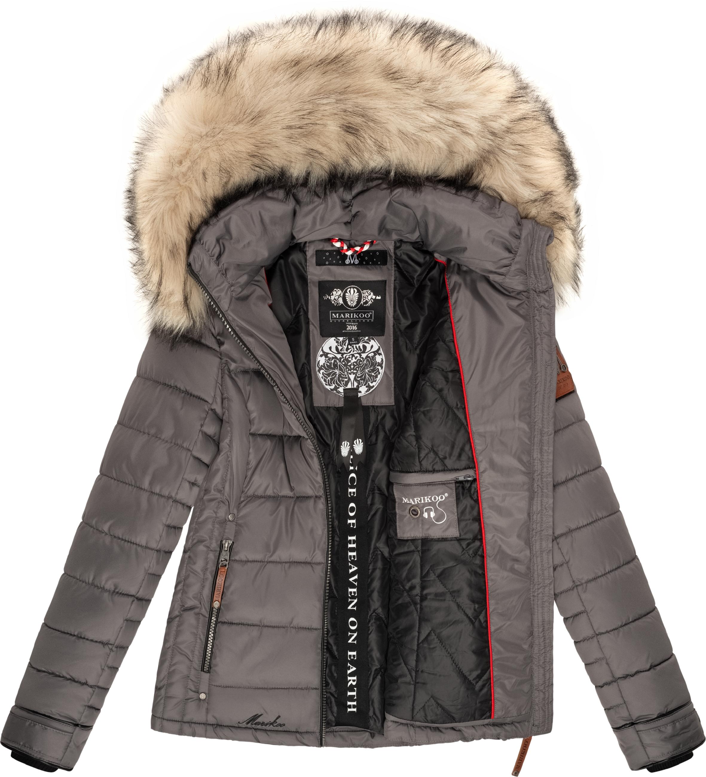 Winter Steppjacke mit Kapuze "Lerikaa" Dark Grey