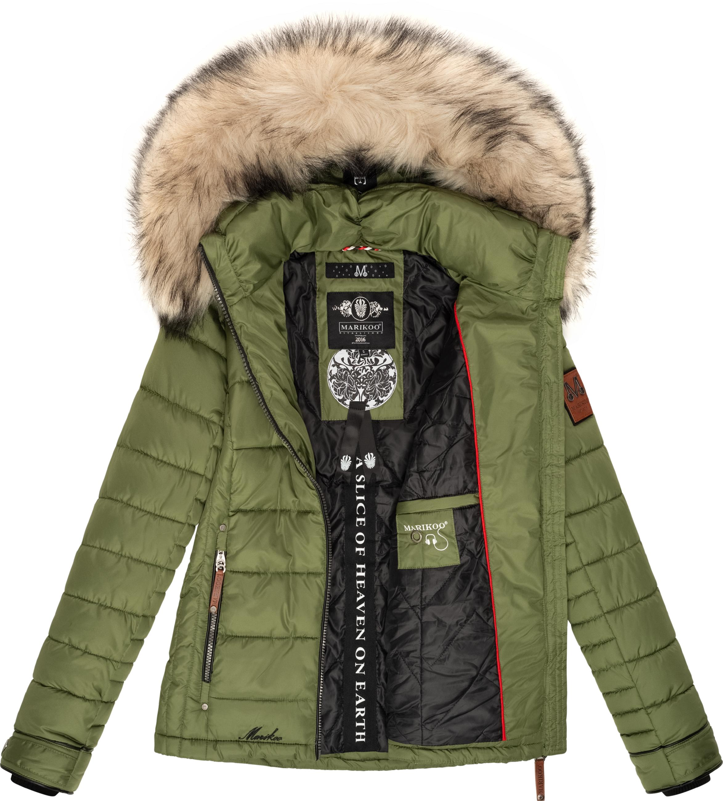 Winter Steppjacke mit Kapuze "Lerikaa" Olive