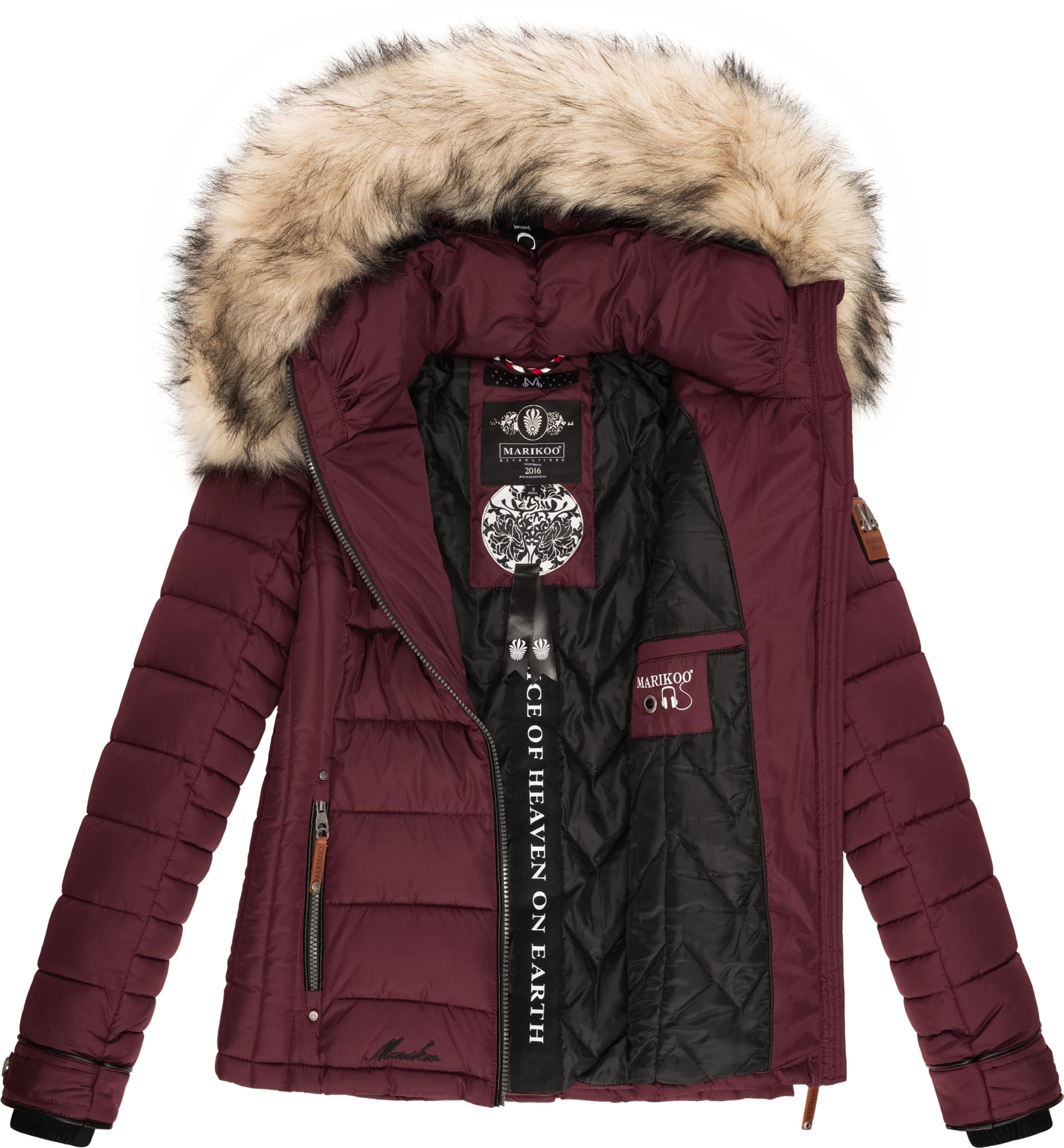 Winter Steppjacke mit Kapuze "Lerikaa" Wine