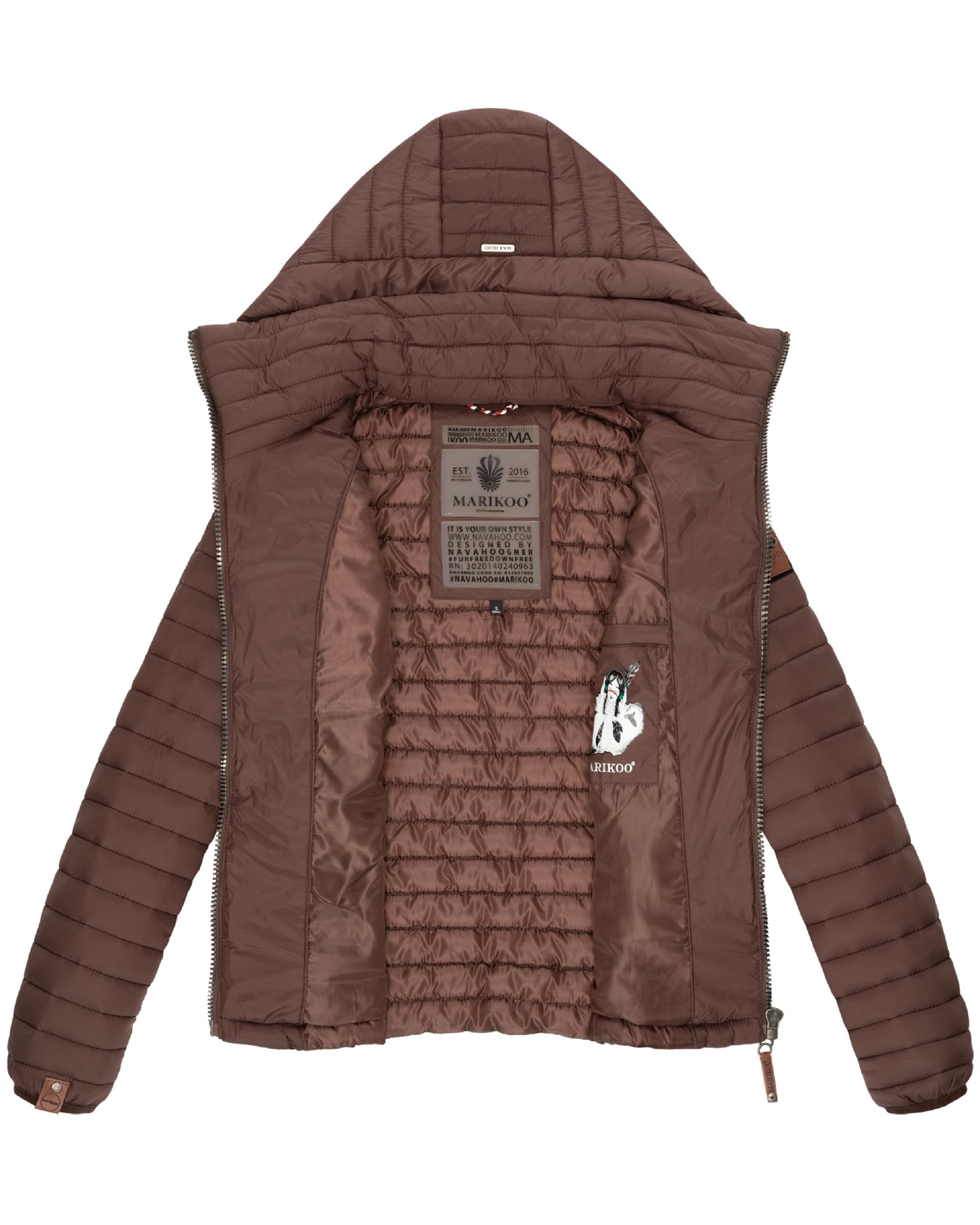 Leichte Steppjacke mit Kapuze "Löwenbaby" Chocolate