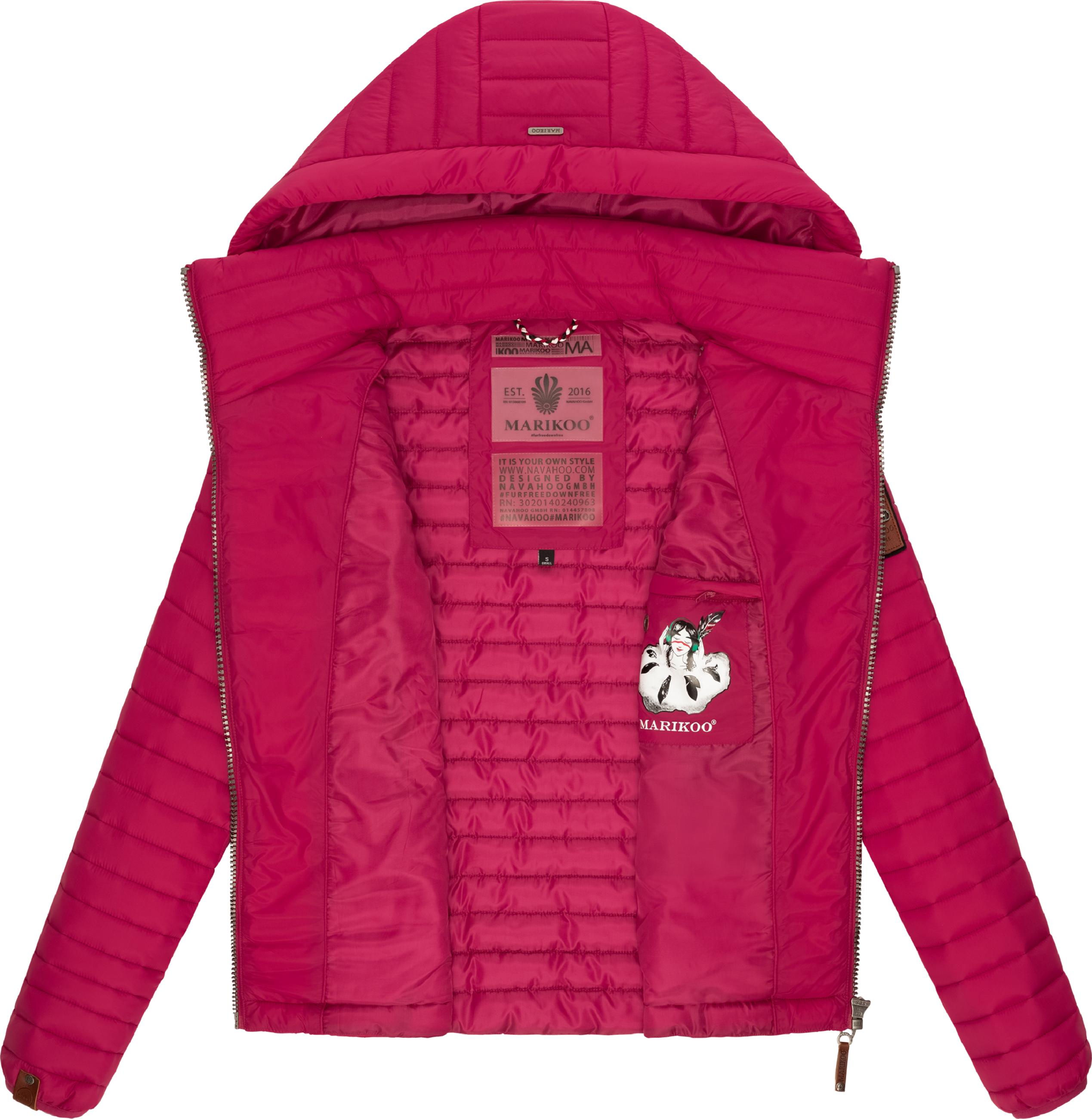 Leichte Steppjacke mit Kapuze "Löwenbaby" Fuchsia