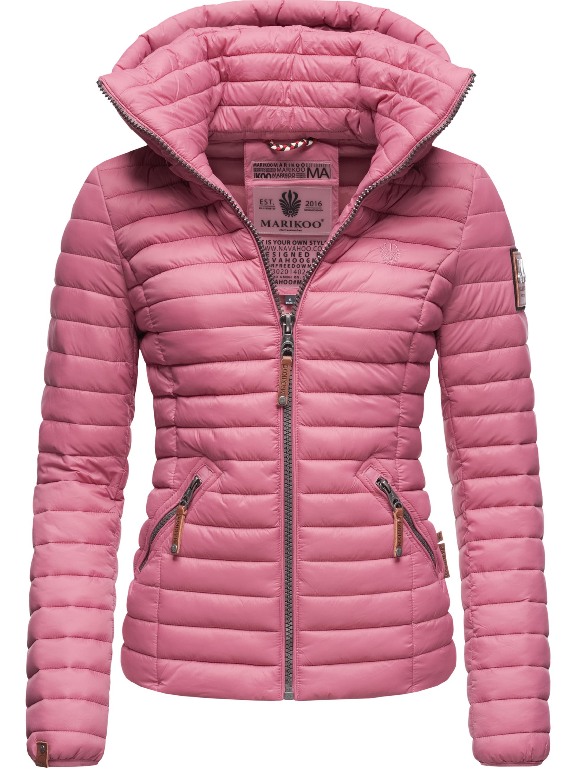 Leichte Steppjacke mit Kapuze "Löwenbaby" Himbeere