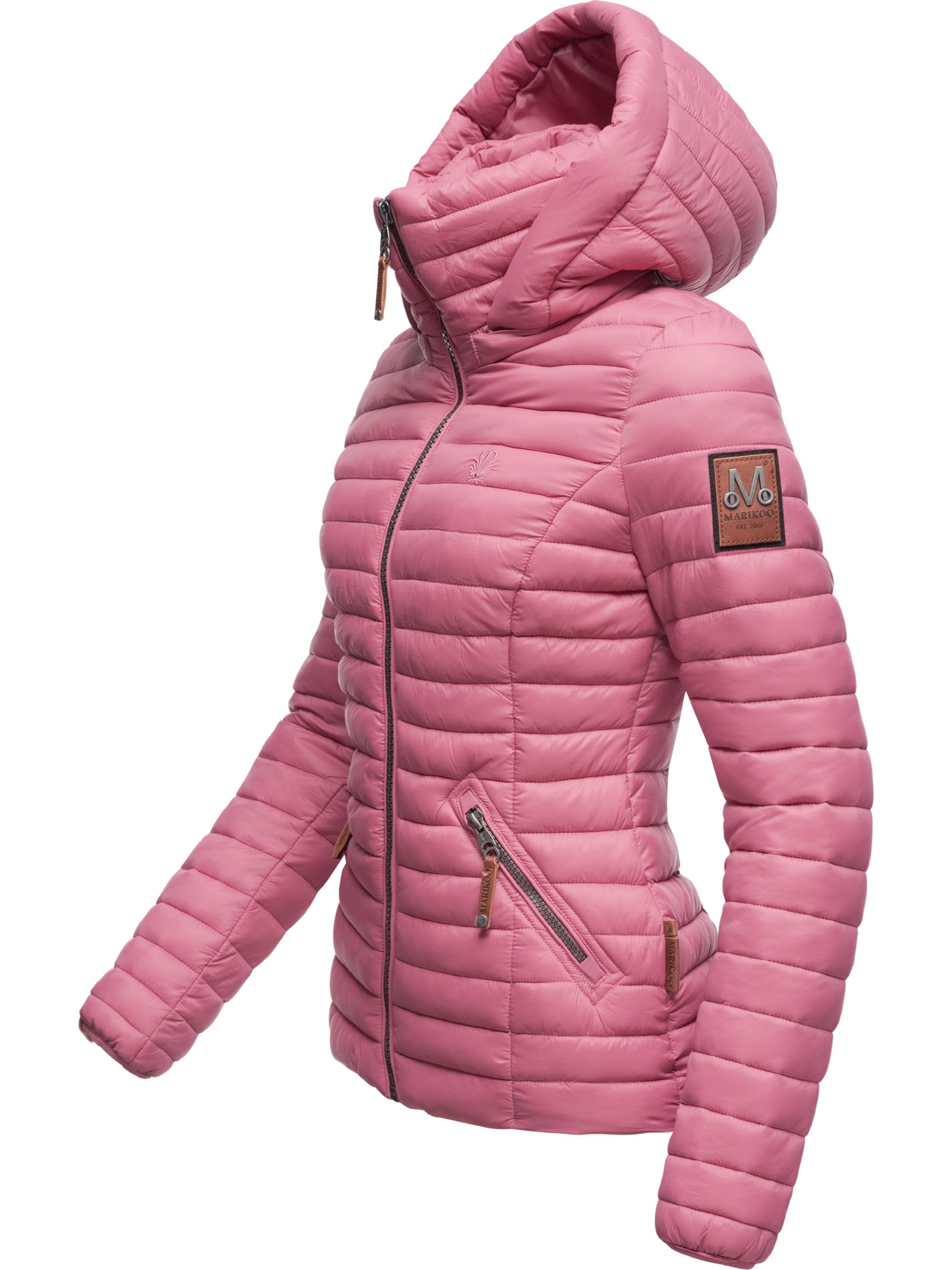 Leichte Steppjacke mit Kapuze "Löwenbaby" Himbeere