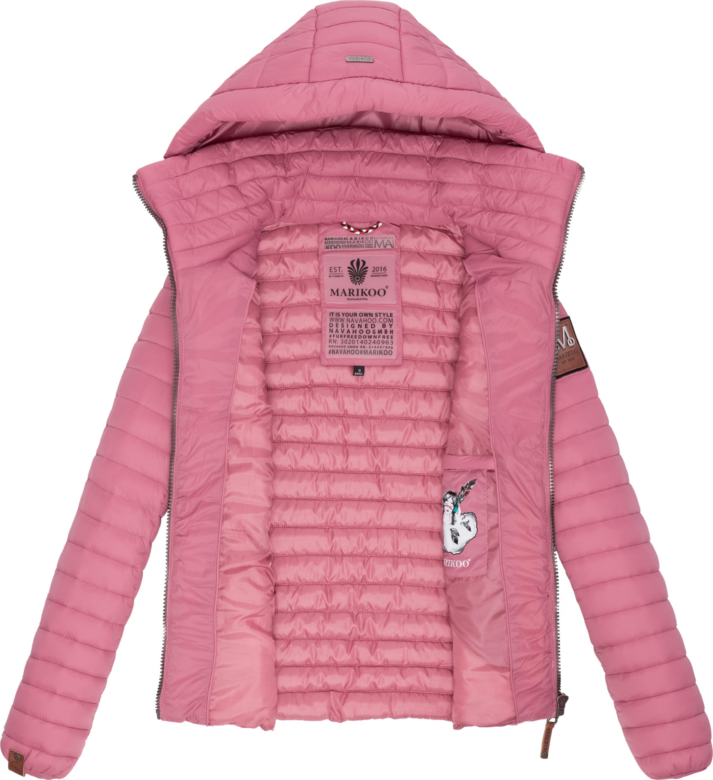 Leichte Steppjacke mit Kapuze "Löwenbaby" Himbeere