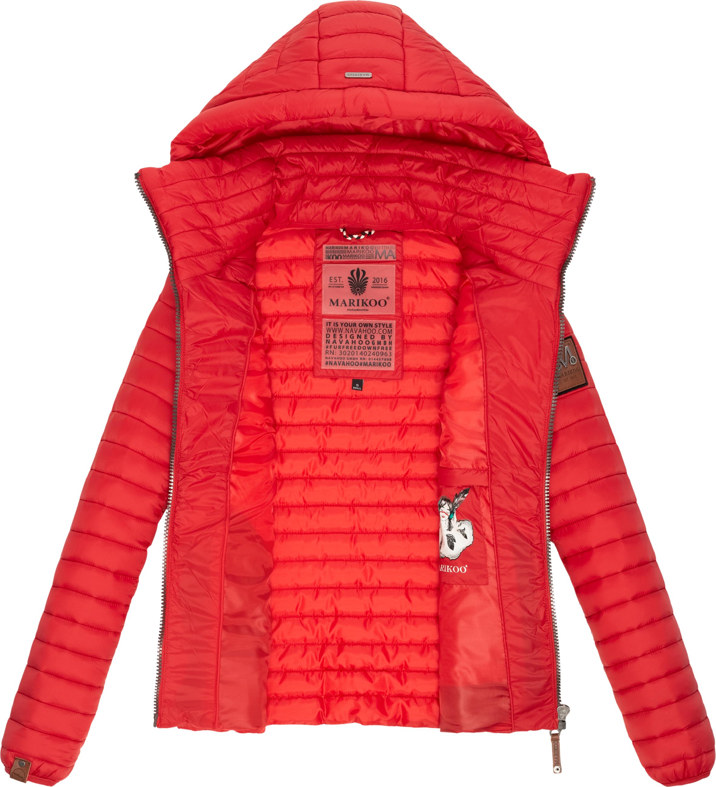 Leichte Steppjacke mit Kapuze "Löwenbaby" Rot