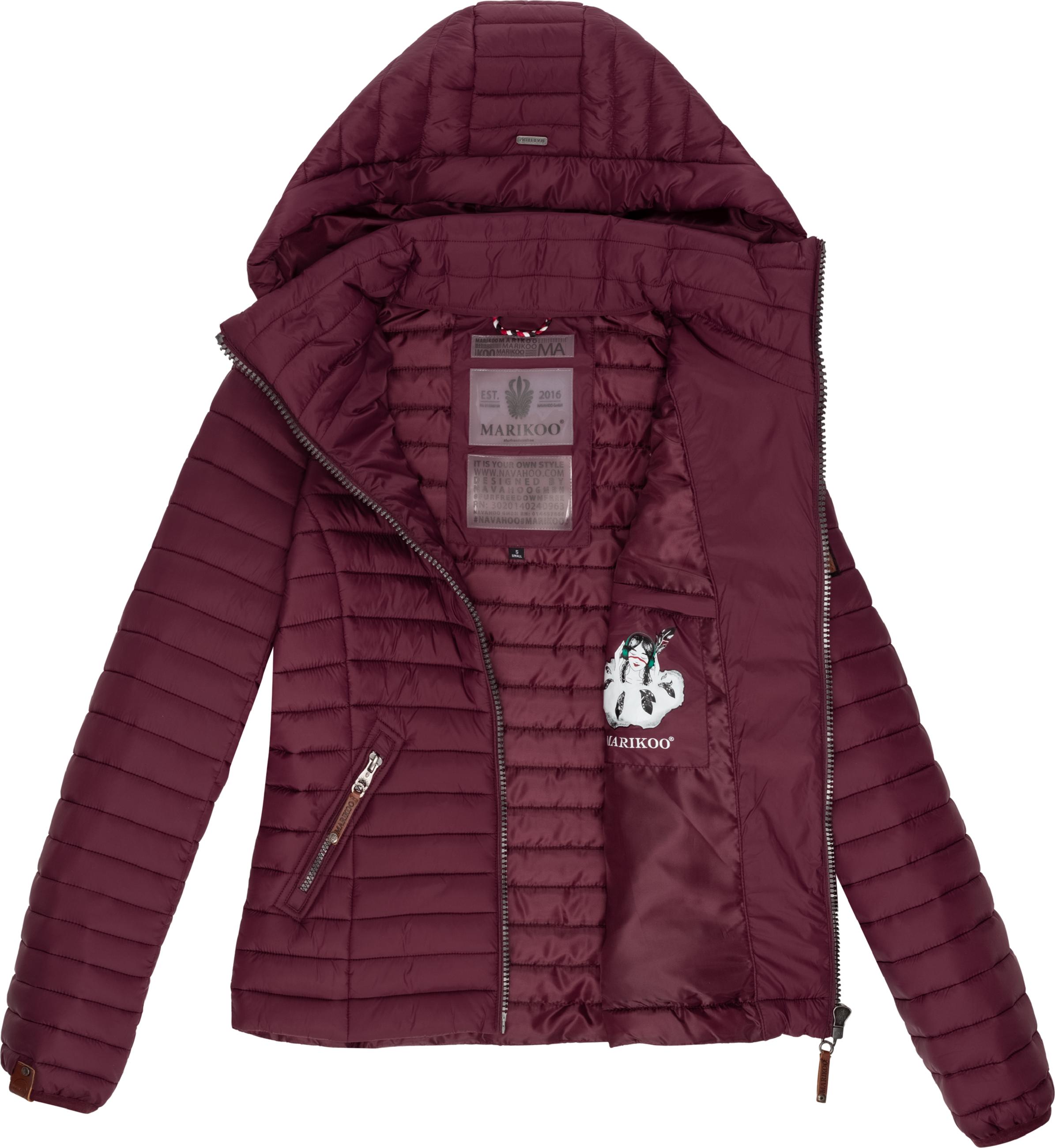 Leichte Steppjacke mit Kapuze "Löwenbaby" Wine