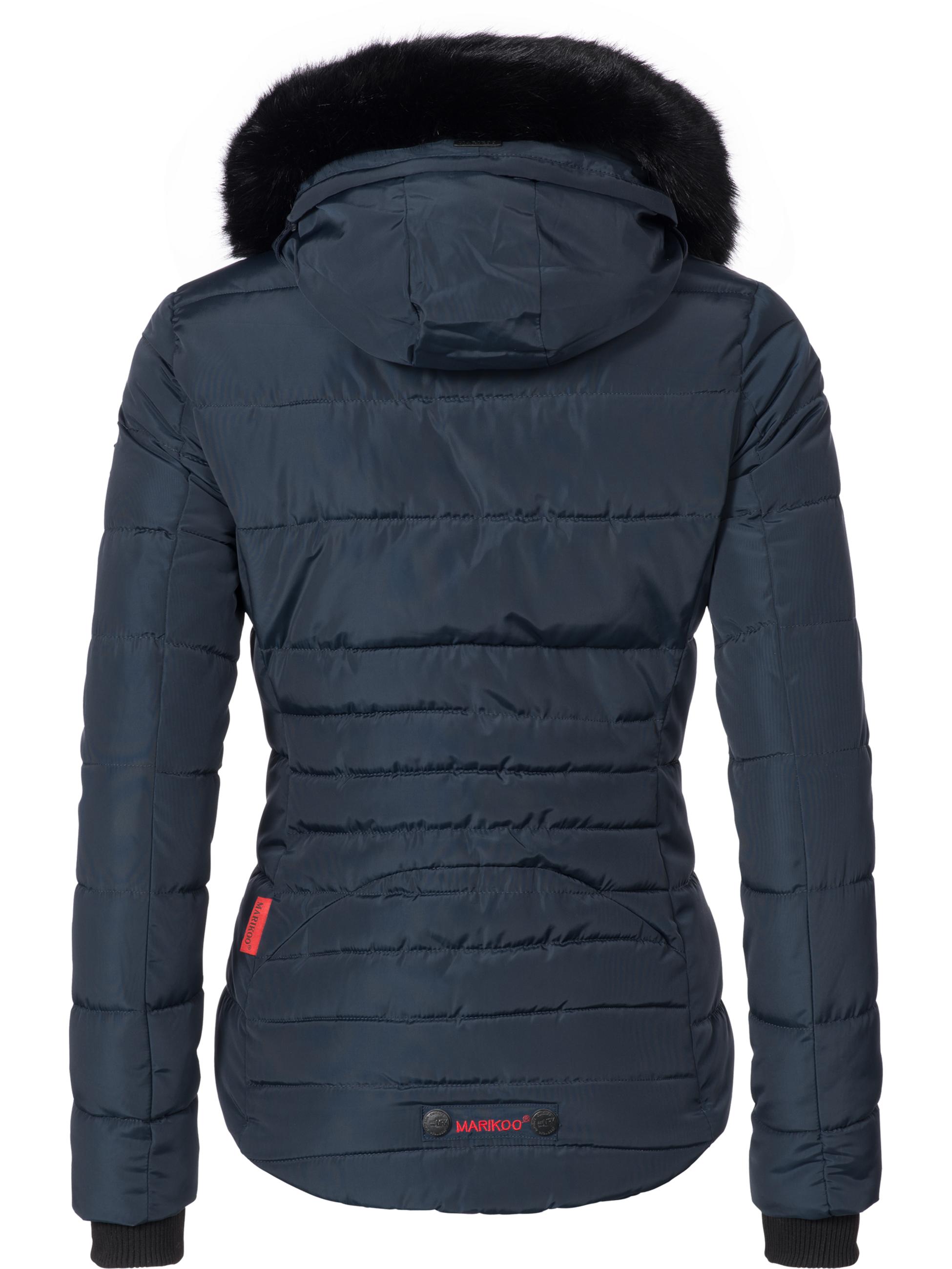 Winter Steppjacke mit Kapuze "Lotusblüte" Blau