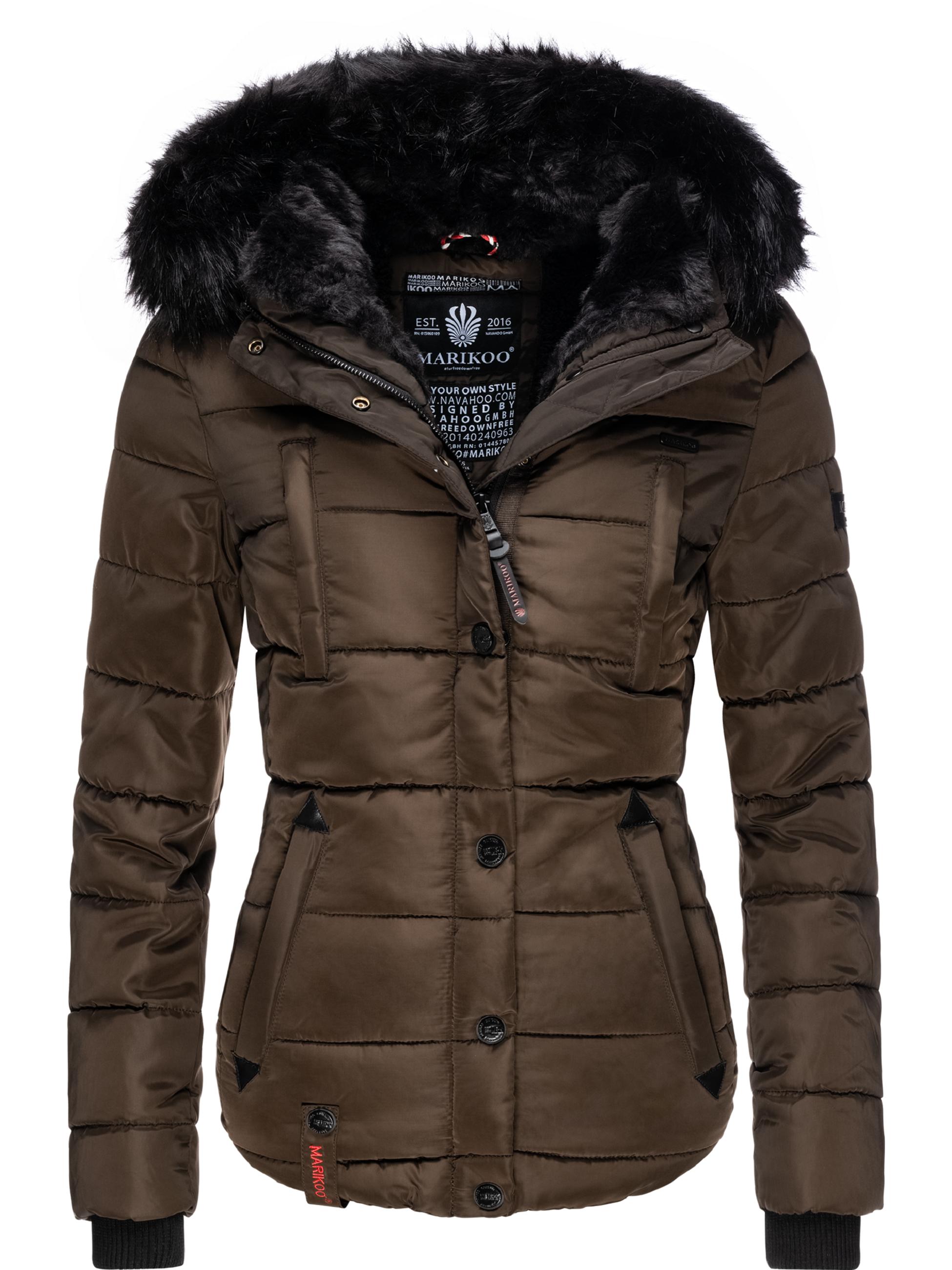 Winter Steppjacke mit Kapuze "Lotusblüte" Brown