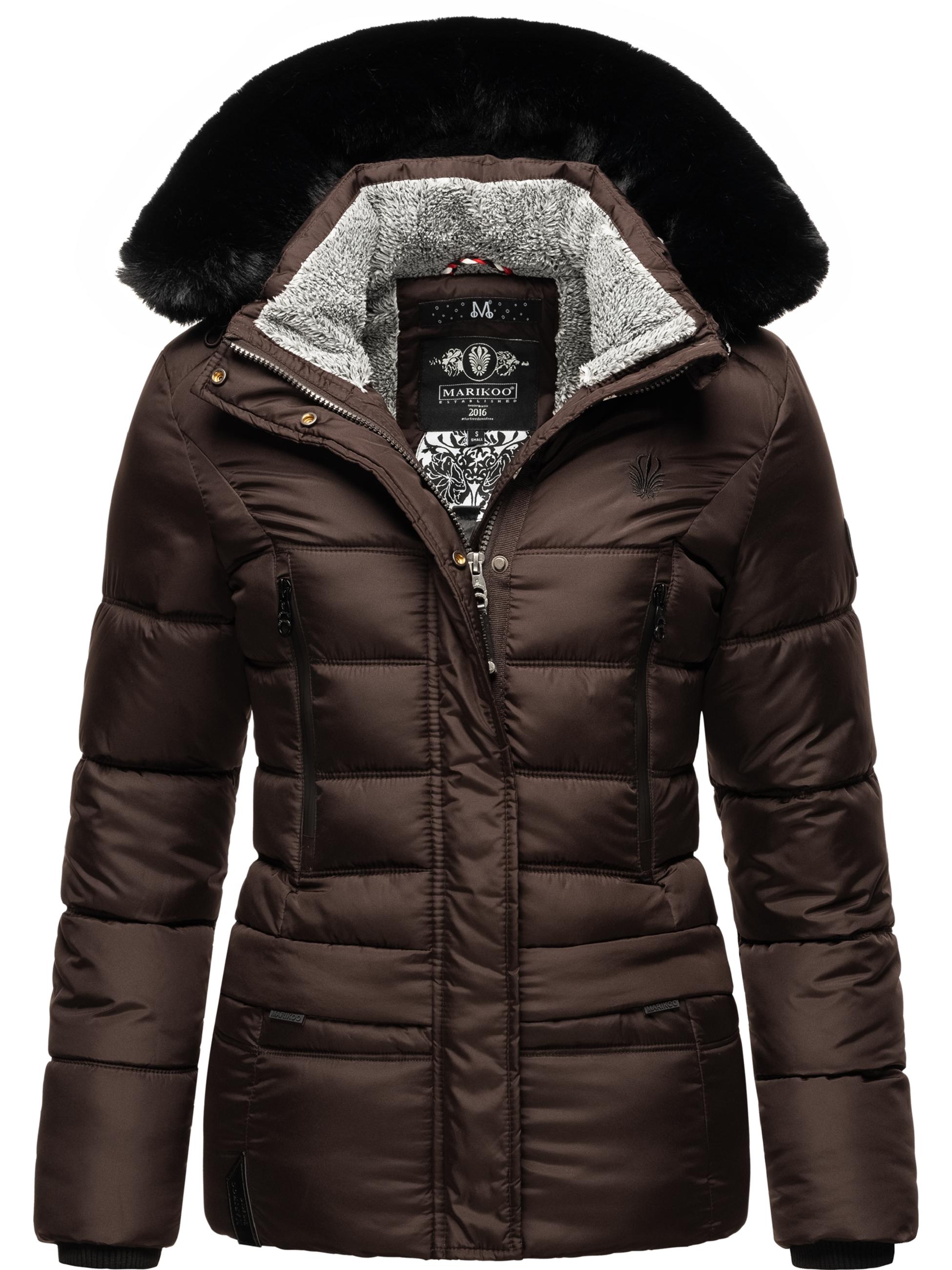 Winter Steppjacke mit weicher Kapuze "Loveleen" Chocolate