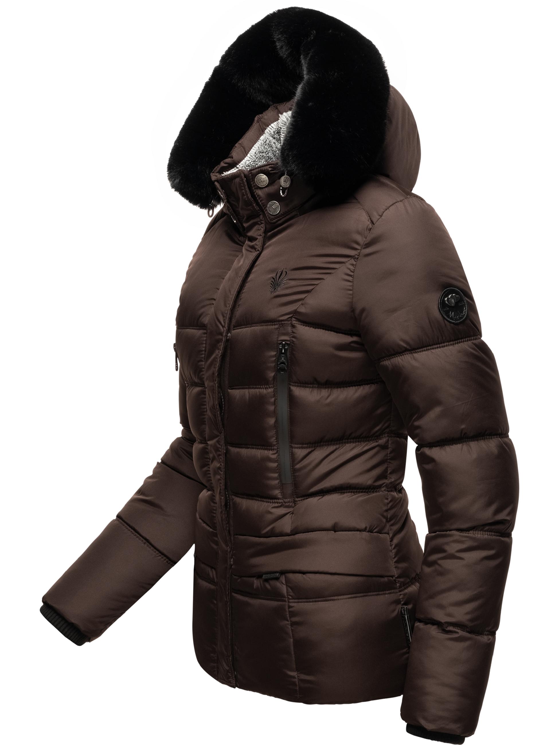 Winter Steppjacke mit weicher Kapuze "Loveleen" Chocolate