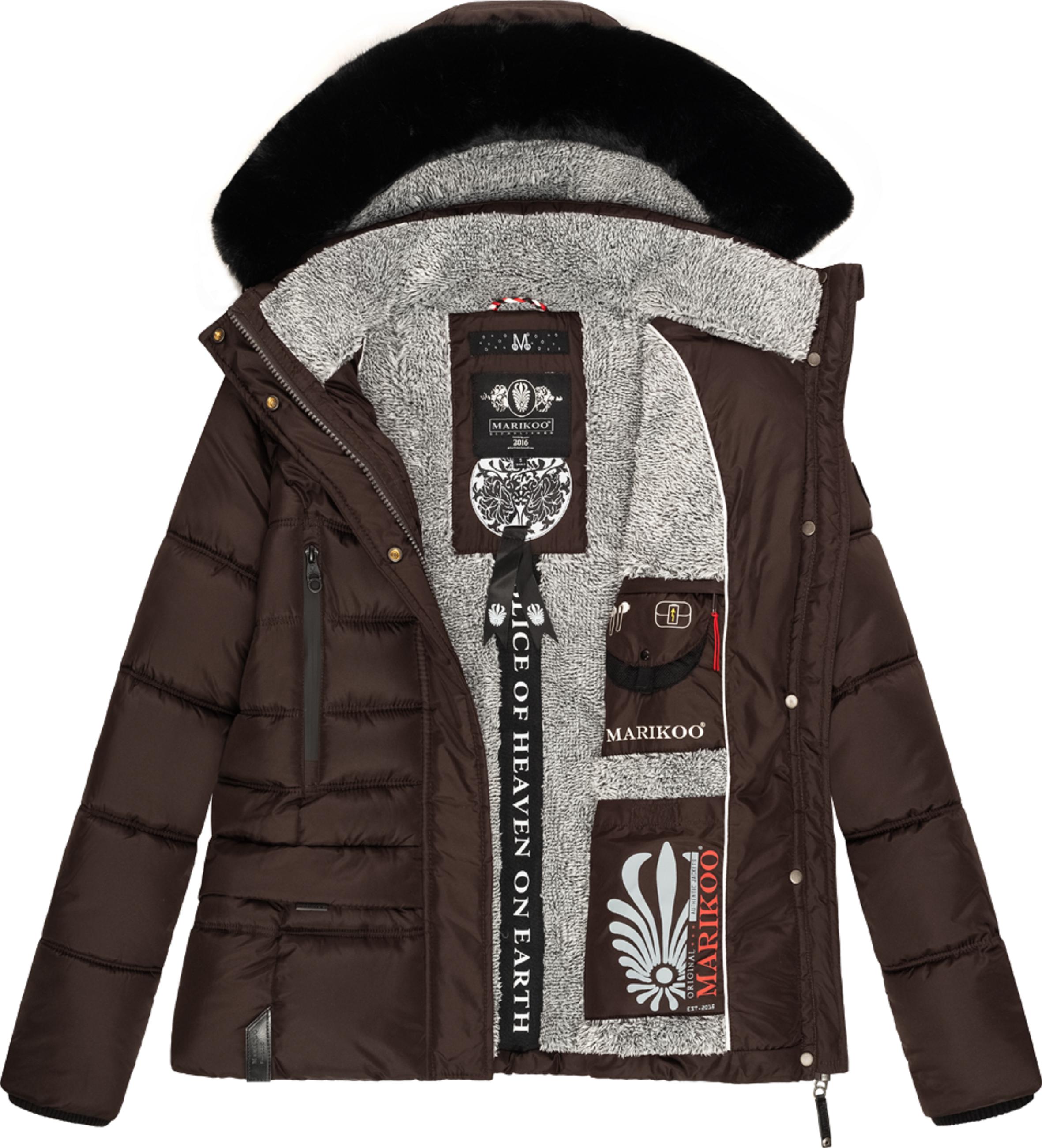 Winter Steppjacke mit weicher Kapuze "Loveleen" Chocolate