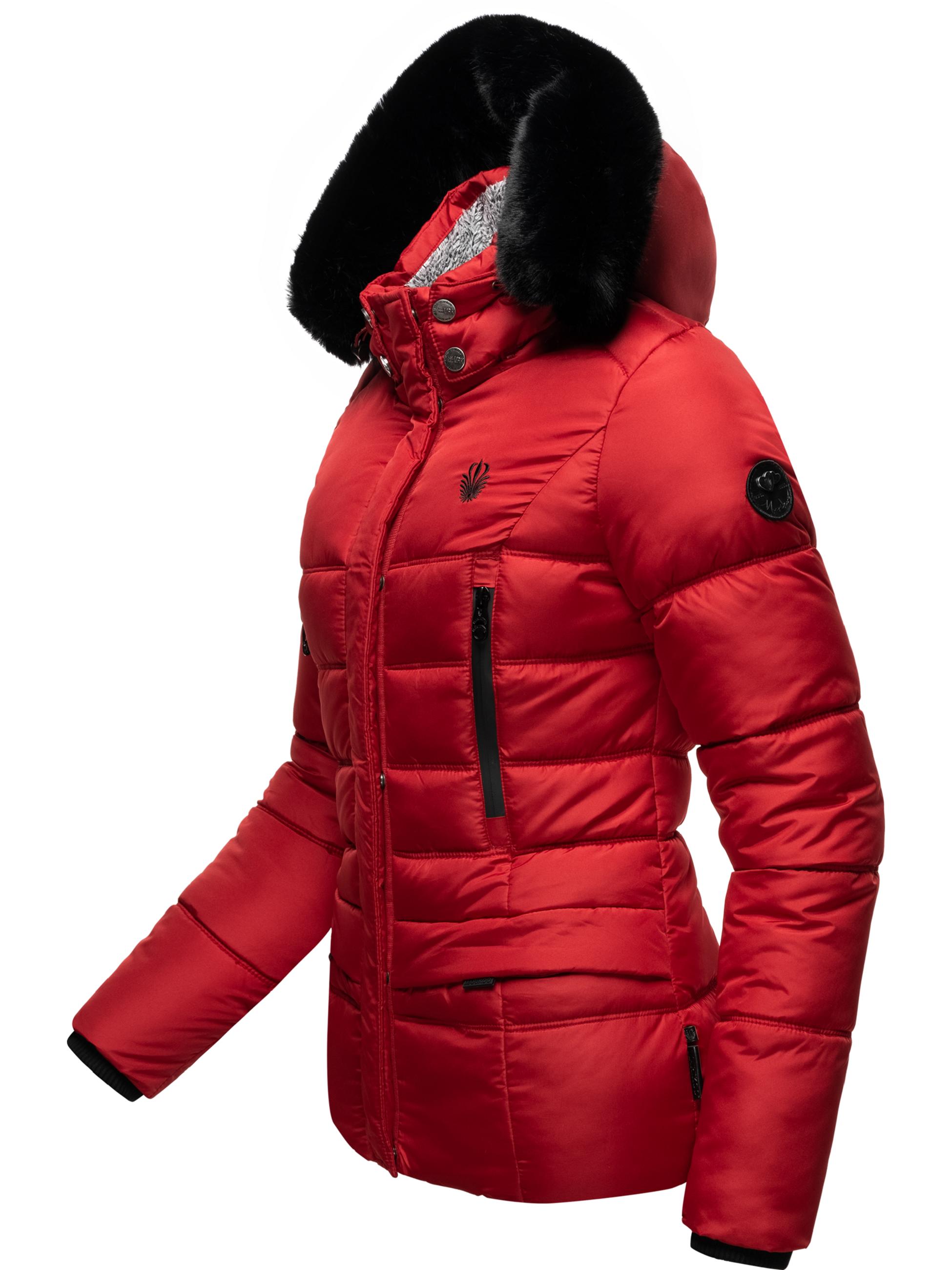 Winter Steppjacke mit weicher Kapuze "Loveleen" Red