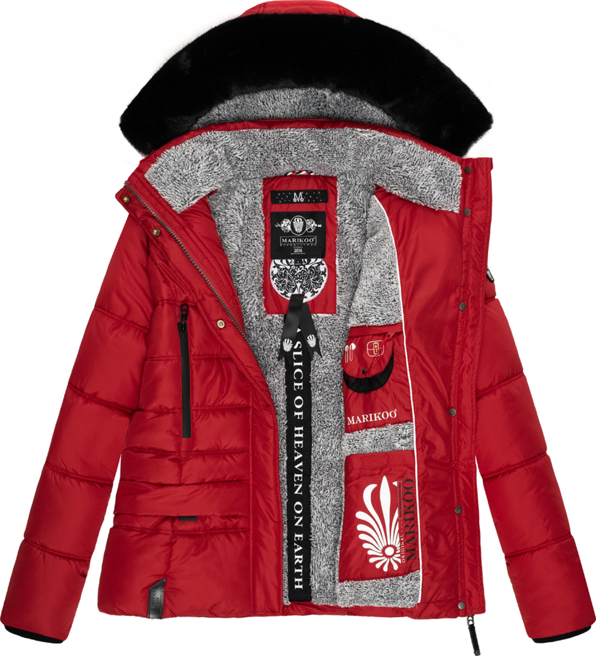 Winter Steppjacke mit weicher Kapuze "Loveleen" Red